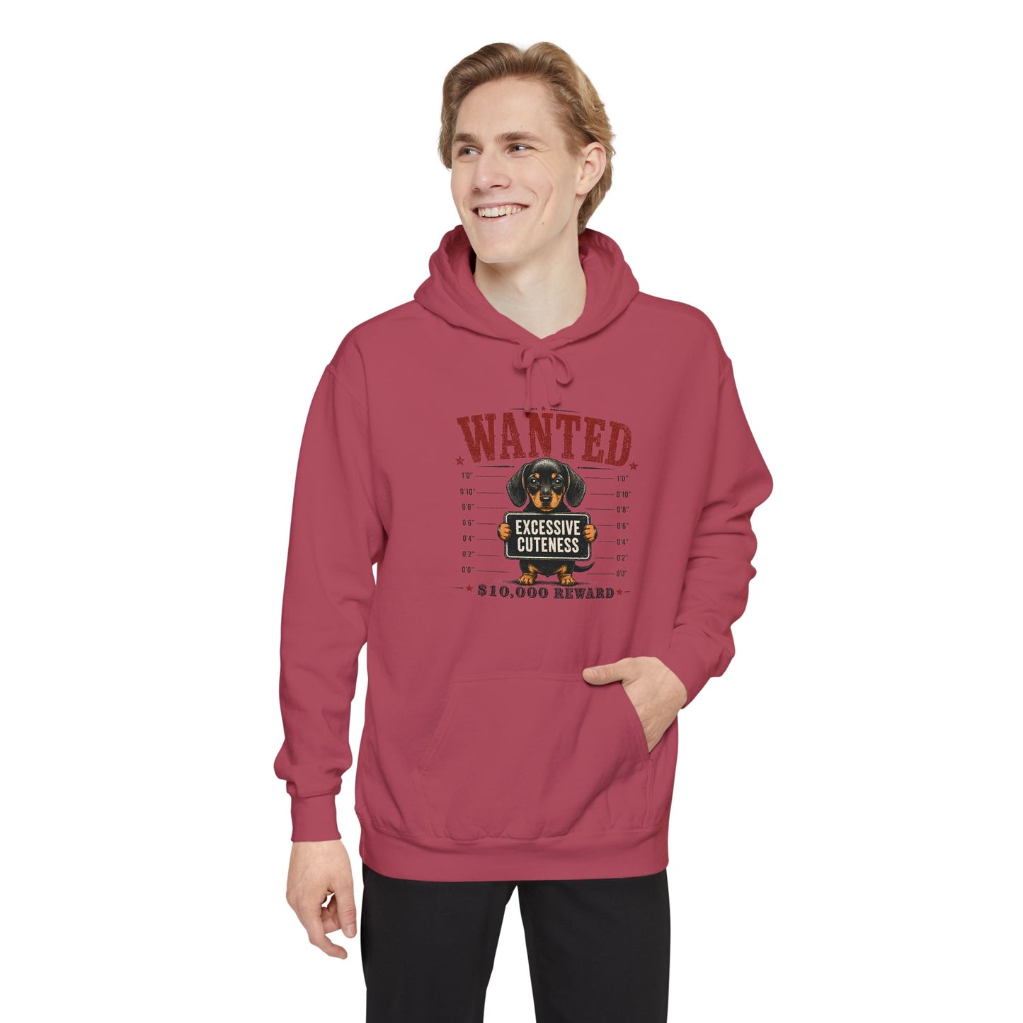 Hoodie - "Wanted: Excessive Cuteness" Rottweiler Mugshot Pullover