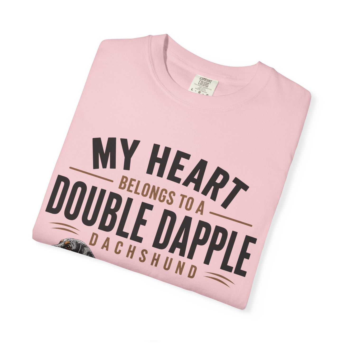 Double Dapple Dachshund T-Shirt — “My Heart Belongs to a Double Dapple” Graphic Tee