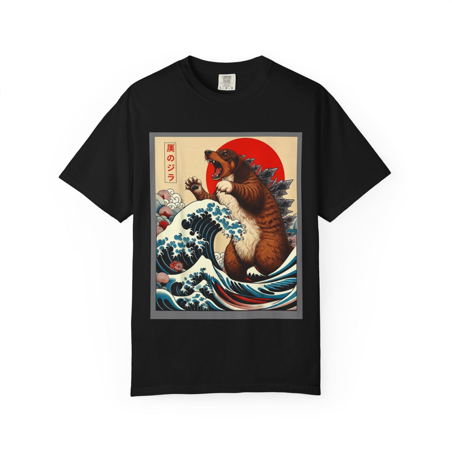 Dachshund Kaiju Wave T-Shirt  Japanese-Style Tee