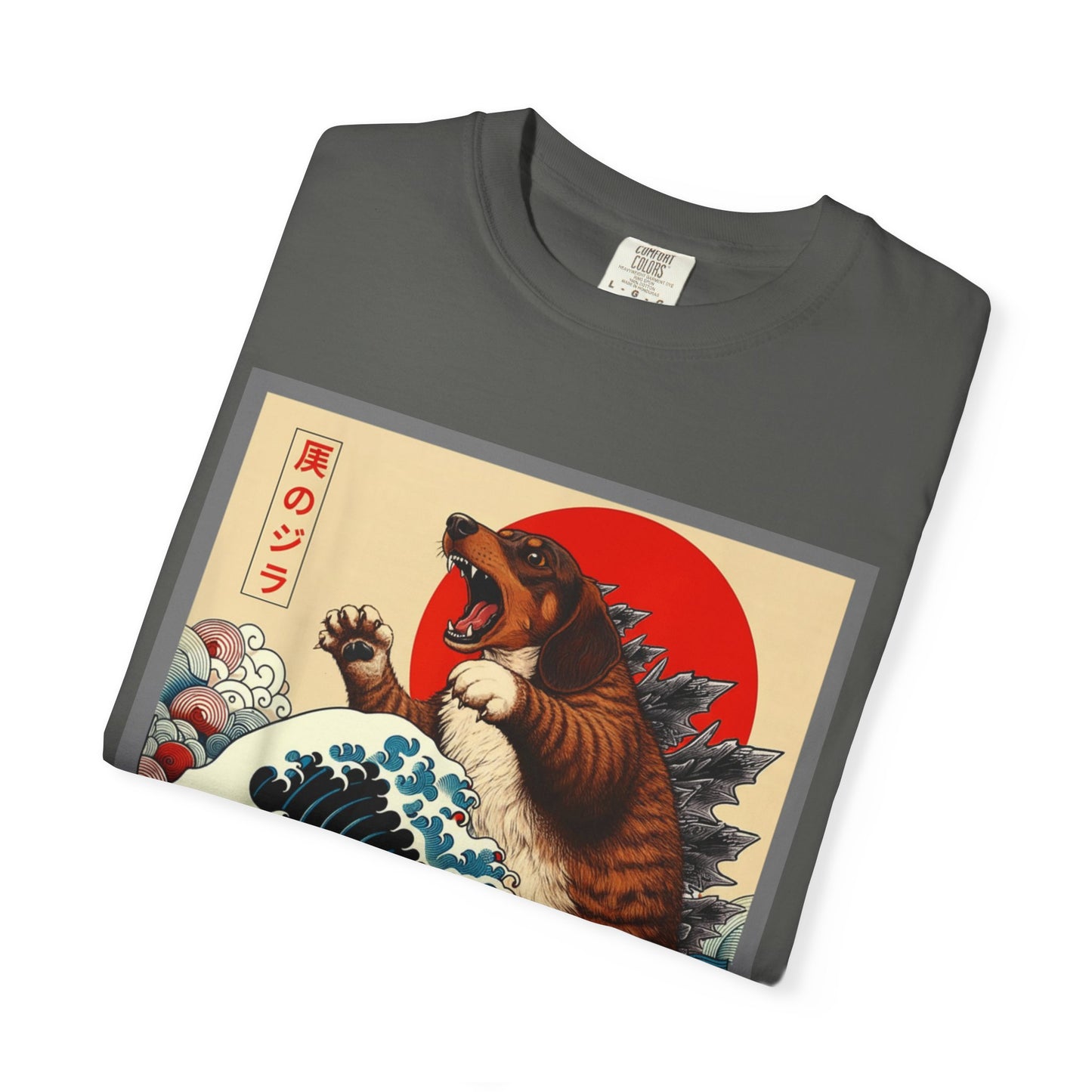 Dachshund Kaiju Wave T-Shirt  Japanese-Style Tee