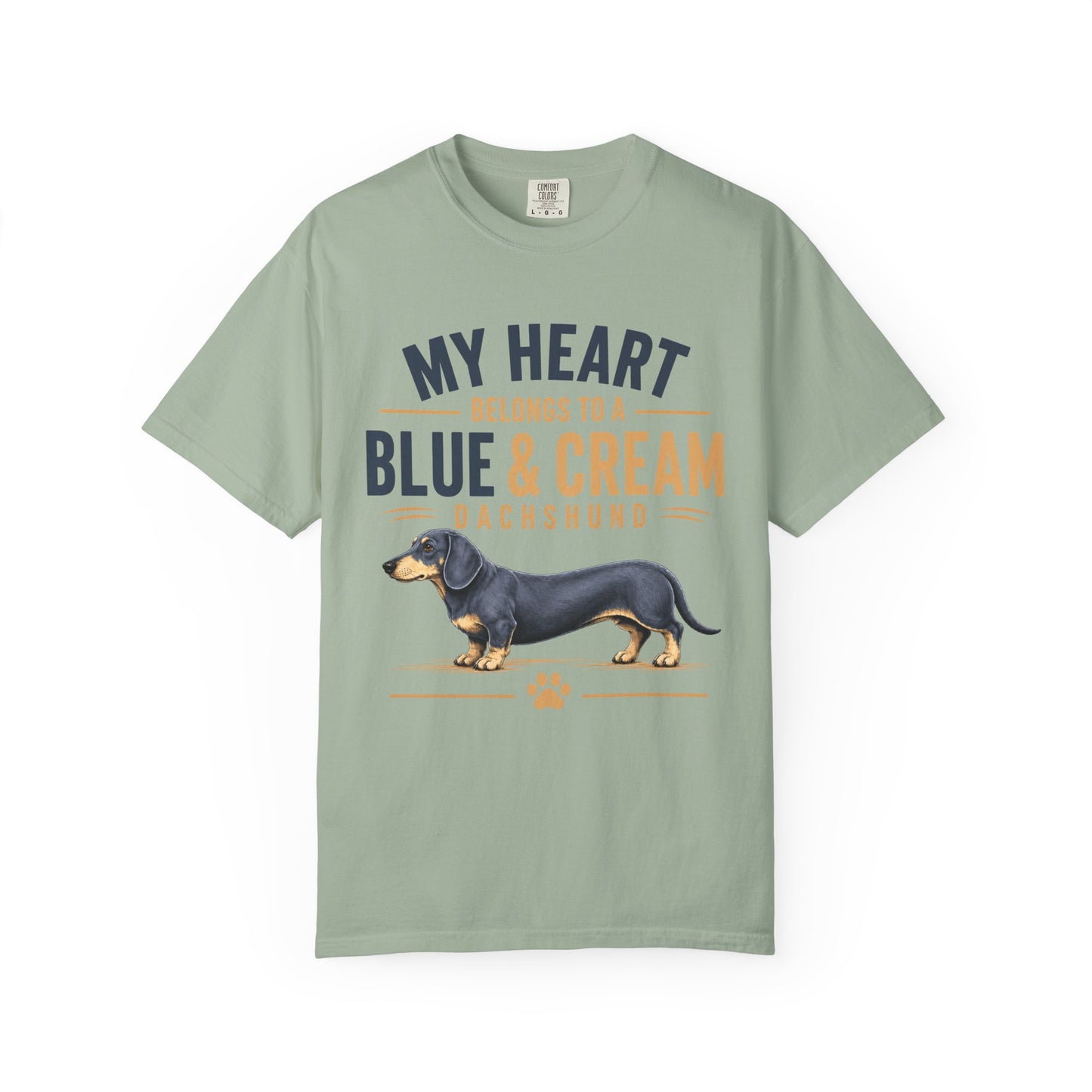 Blauw & Crème Teckel Mijn Hart Behoort aan een Blauw & Crème Teckel T-shirt