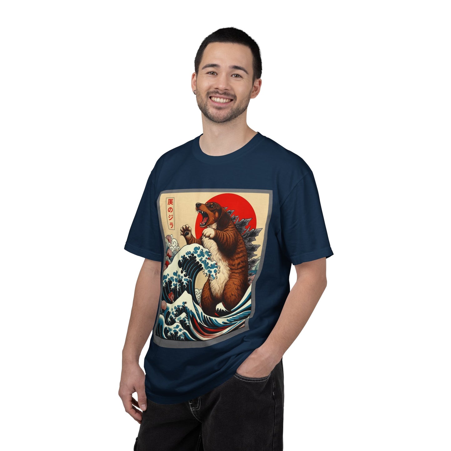 Dachshund Kaiju Wave T-Shirt  Japanese-Style Tee