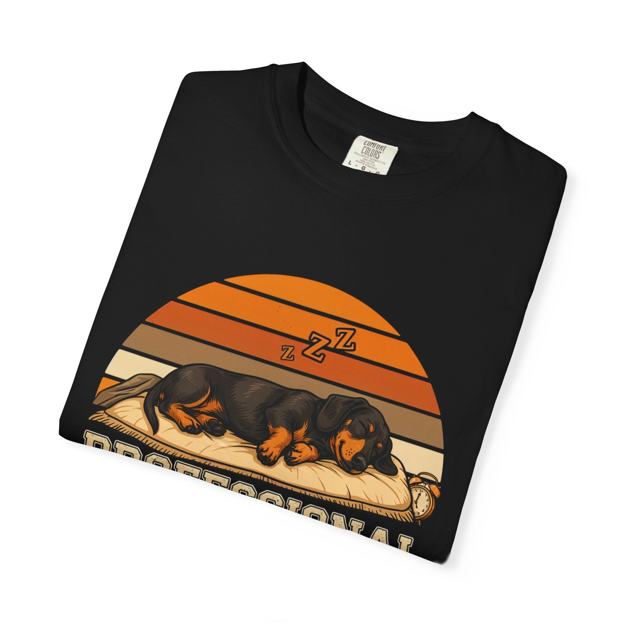 Professional Napper T-Shirt — Dachshund Retro Sleep Design