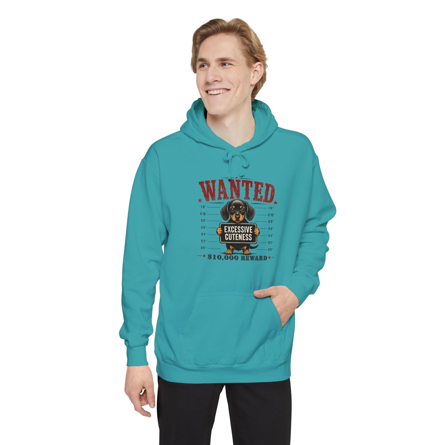 Hoodie - "Wanted: Excessive Cuteness" Rottweiler Mugshot Pullover