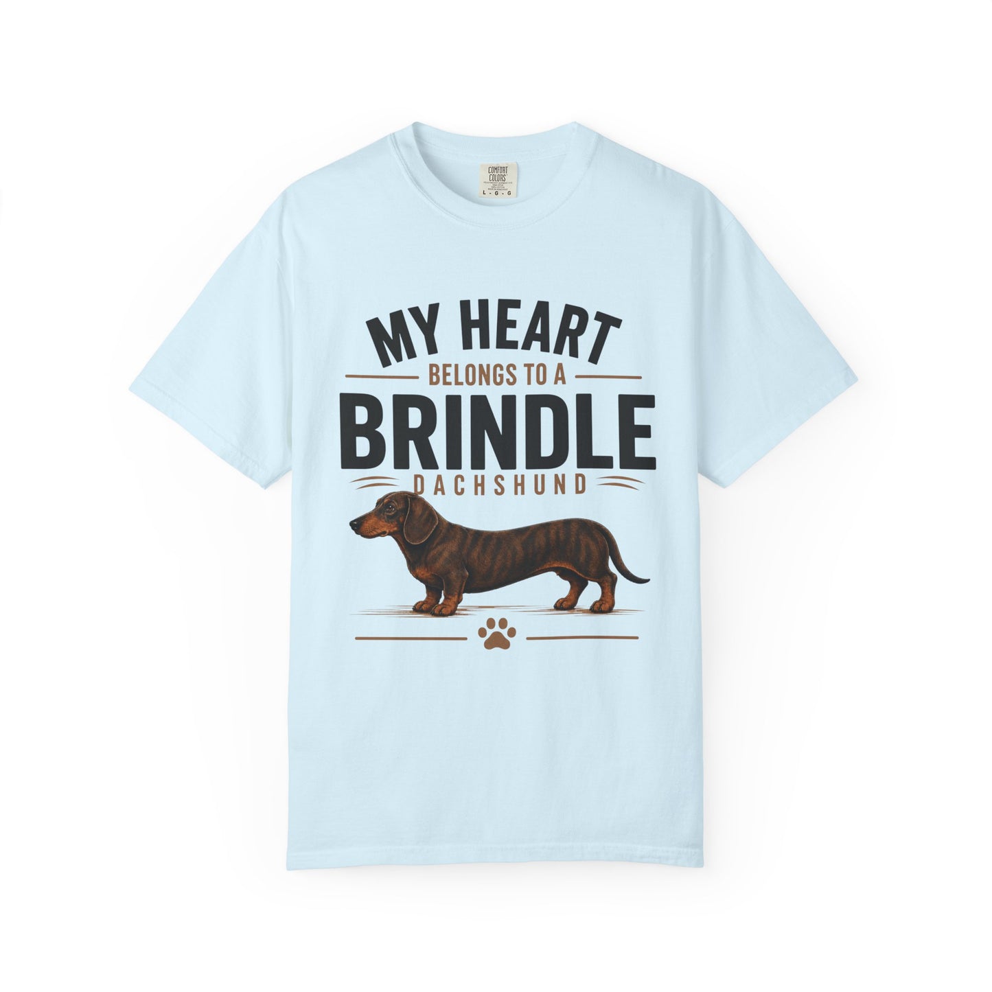 Brindle Dachshund T-Shirt – "My Heart Belongs to a Brindle Dachshund"