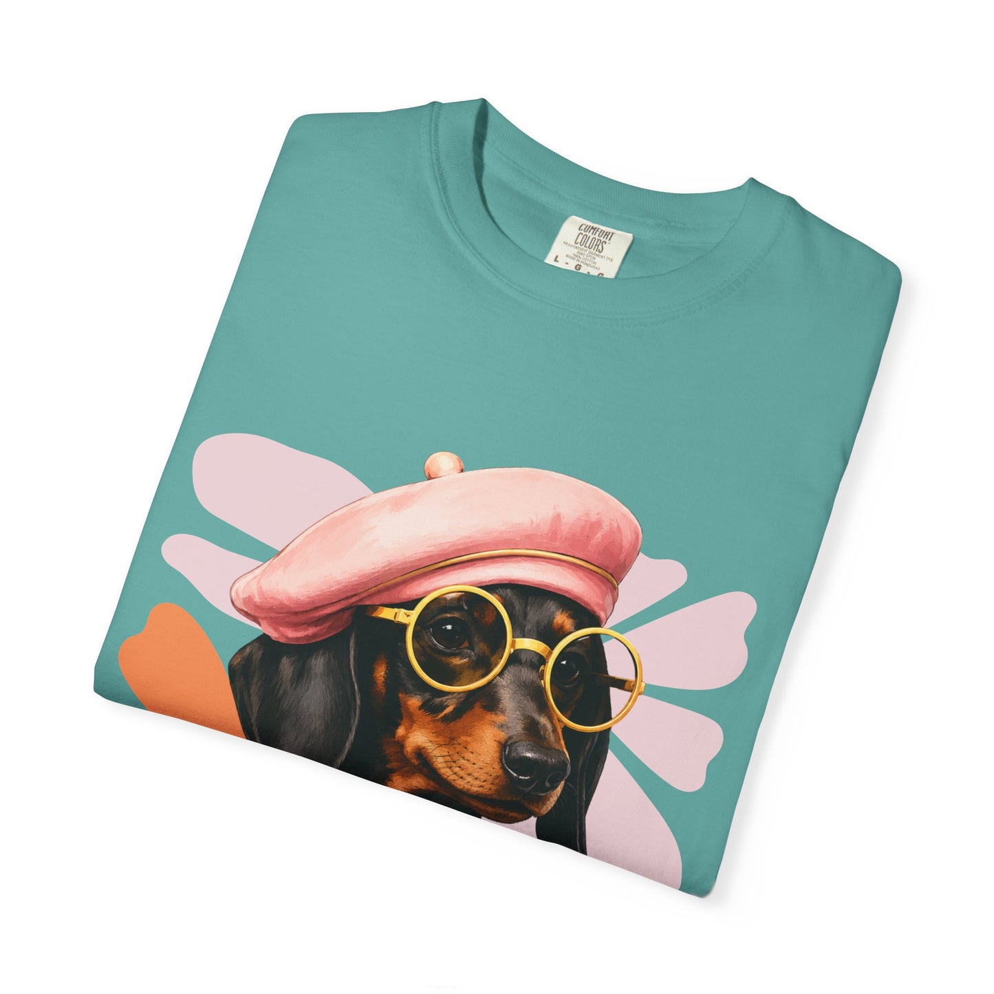 Retro Gravhund Kaffetee – Sød Hunde Grafik T-shirt
