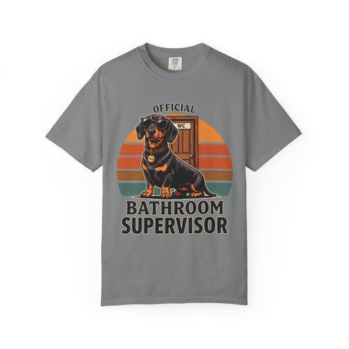 Bathroom Supervisor T-Shirt — 'Official Bathroom Supervisor' Dachshund Graphic Tee