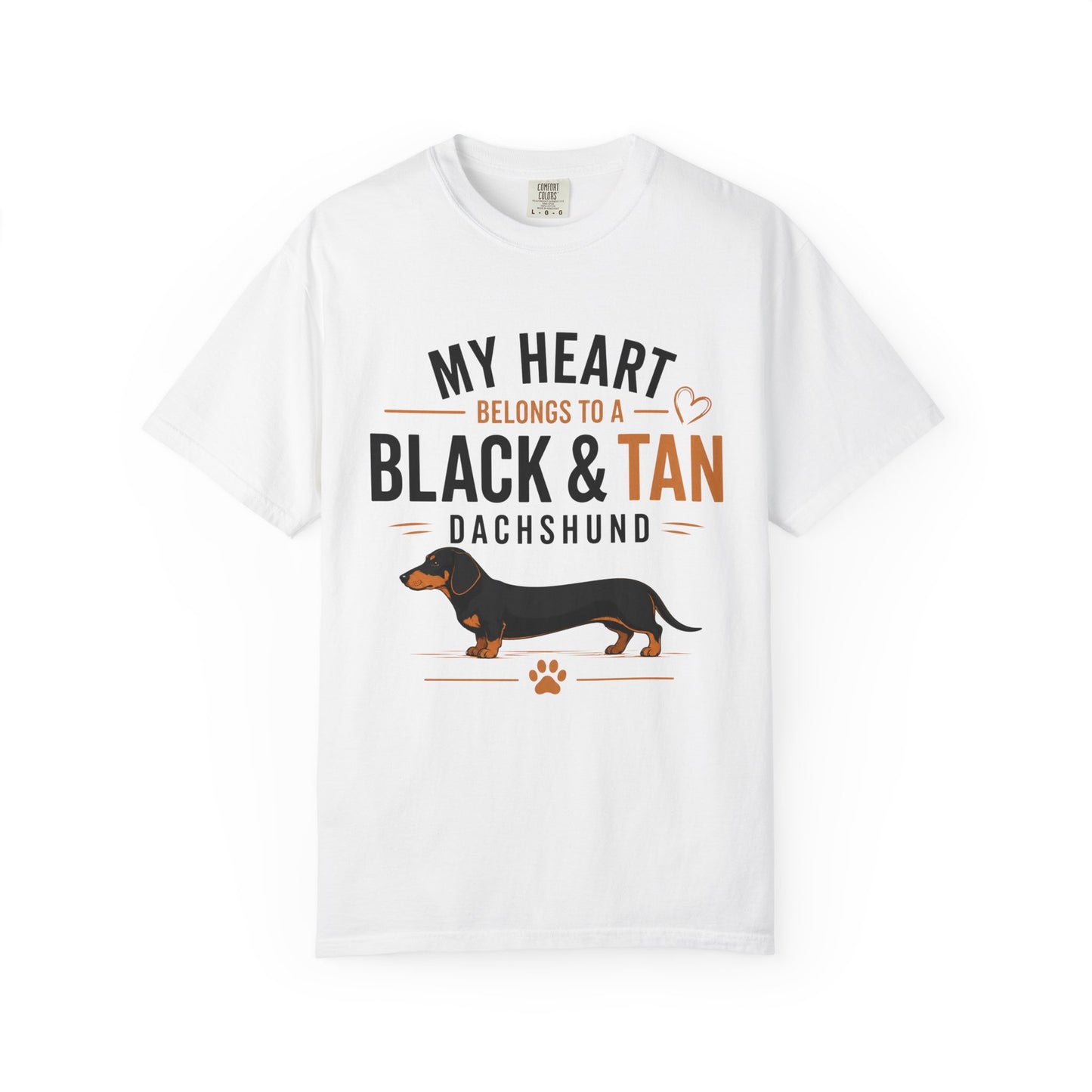 My Heart Belongs to a Black & Tan Dachshund T-Shirt — Dachshund Lover Tee