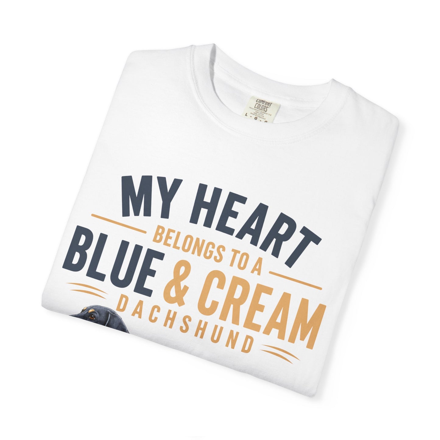 Blauw & Crème Teckel Mijn Hart Behoort aan een Blauw & Crème Teckel T-shirt