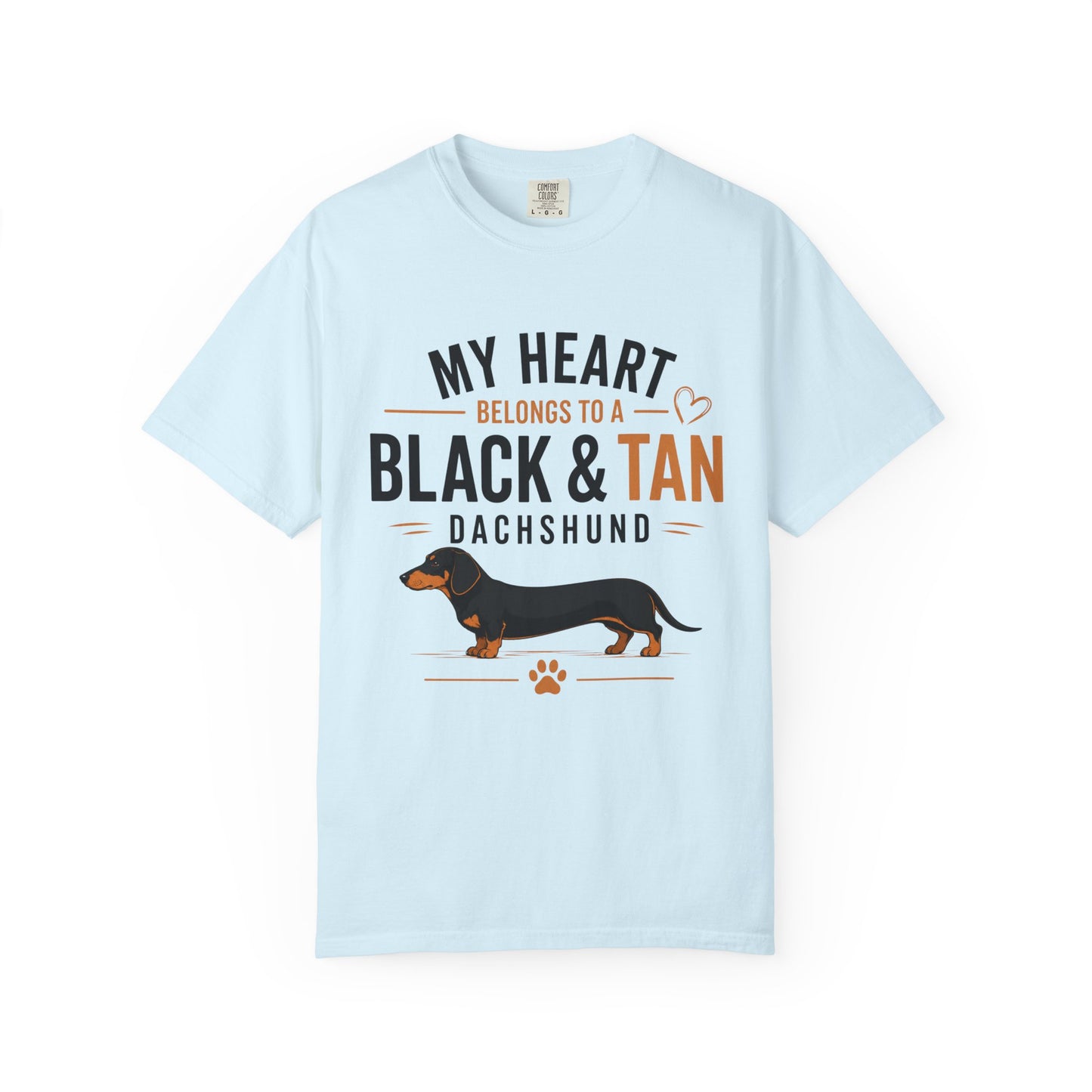 My Heart Belongs to a Black & Tan Dachshund T-Shirt — Dachshund Lover Tee