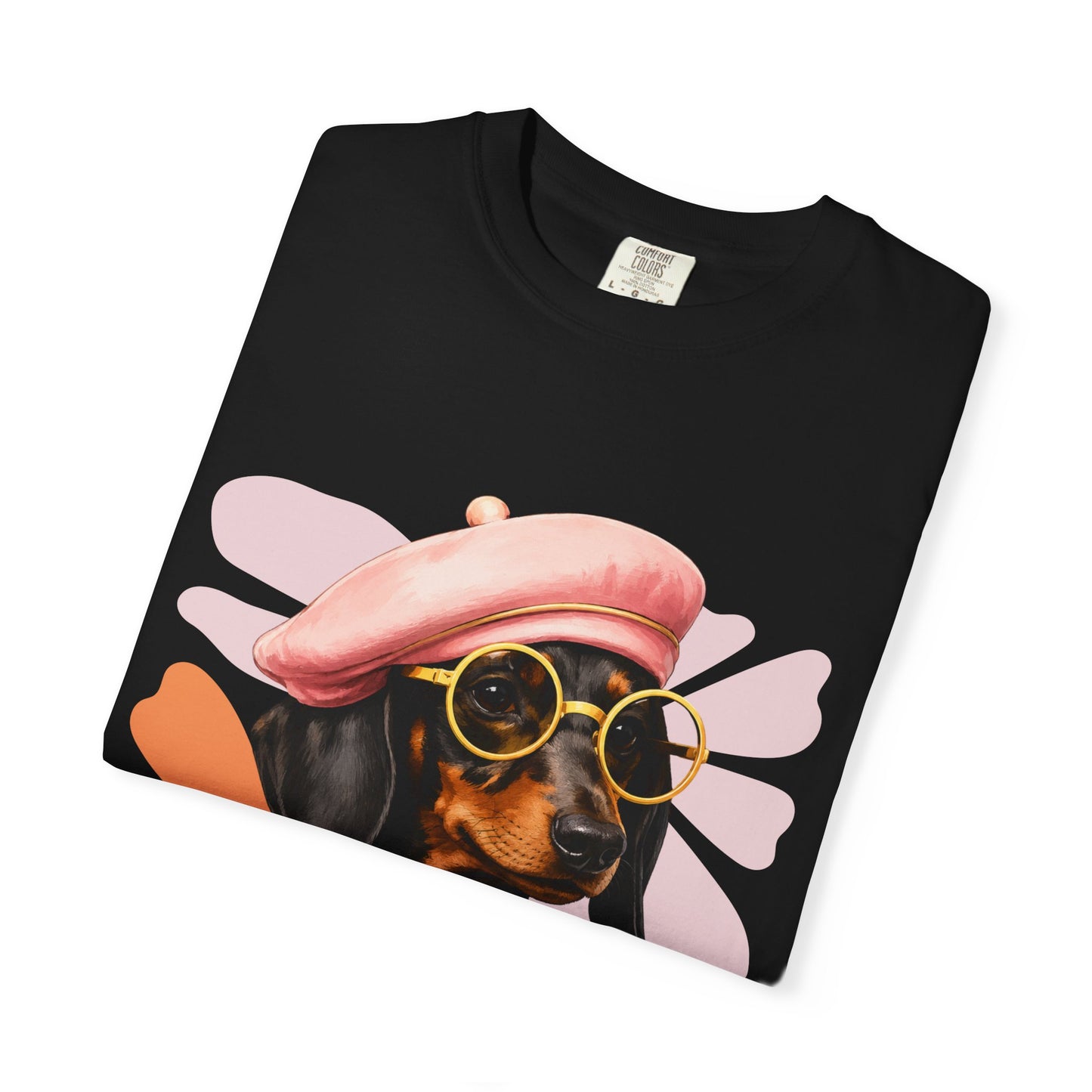 Retro Gravhund Kaffetee – Sød Hunde Grafik T-shirt