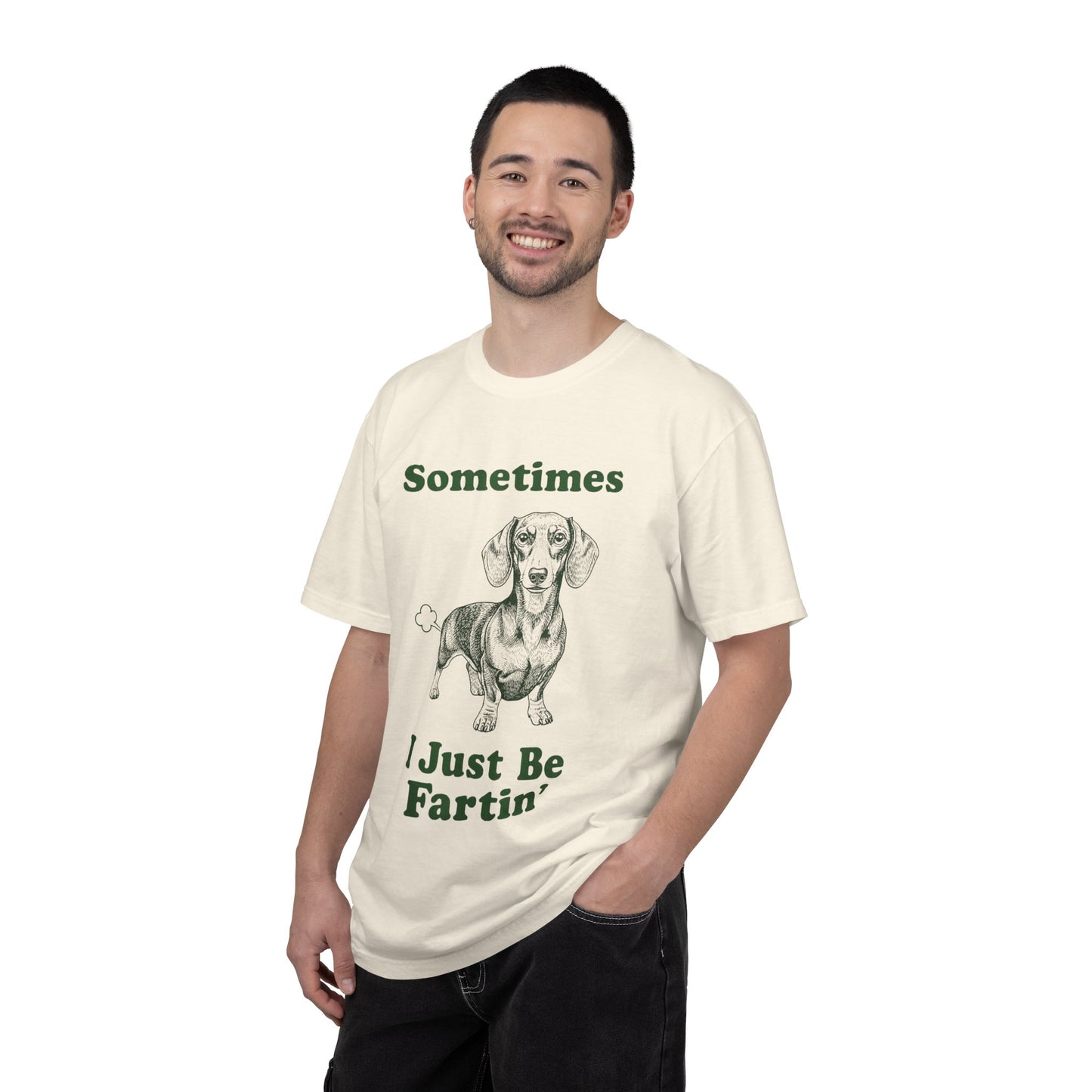 Funny Dachshund T-Shirt "Sometimes I Just Be Fartin'" Graphic Tee