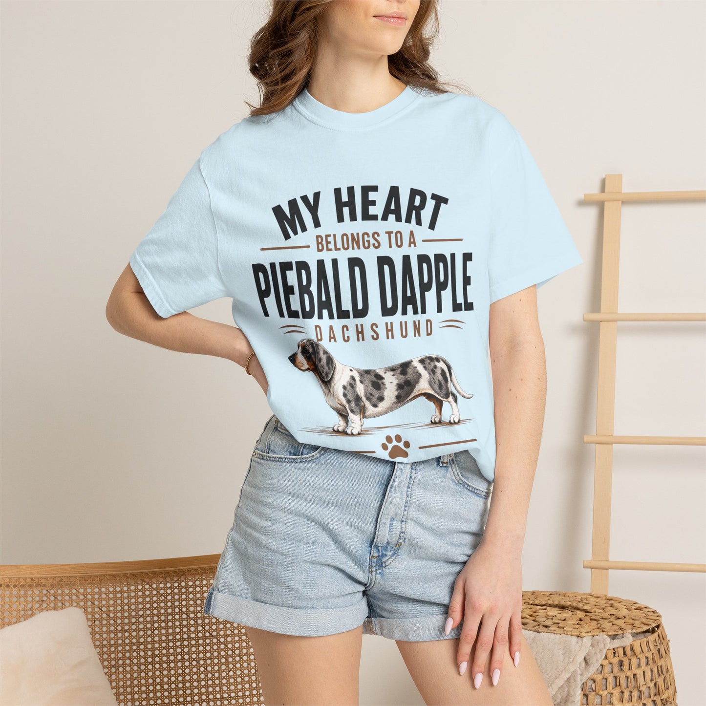 Piebald Dapple Dachshund  My Heart Belongs to a Piebald Dapple Dachshund T-Shirt