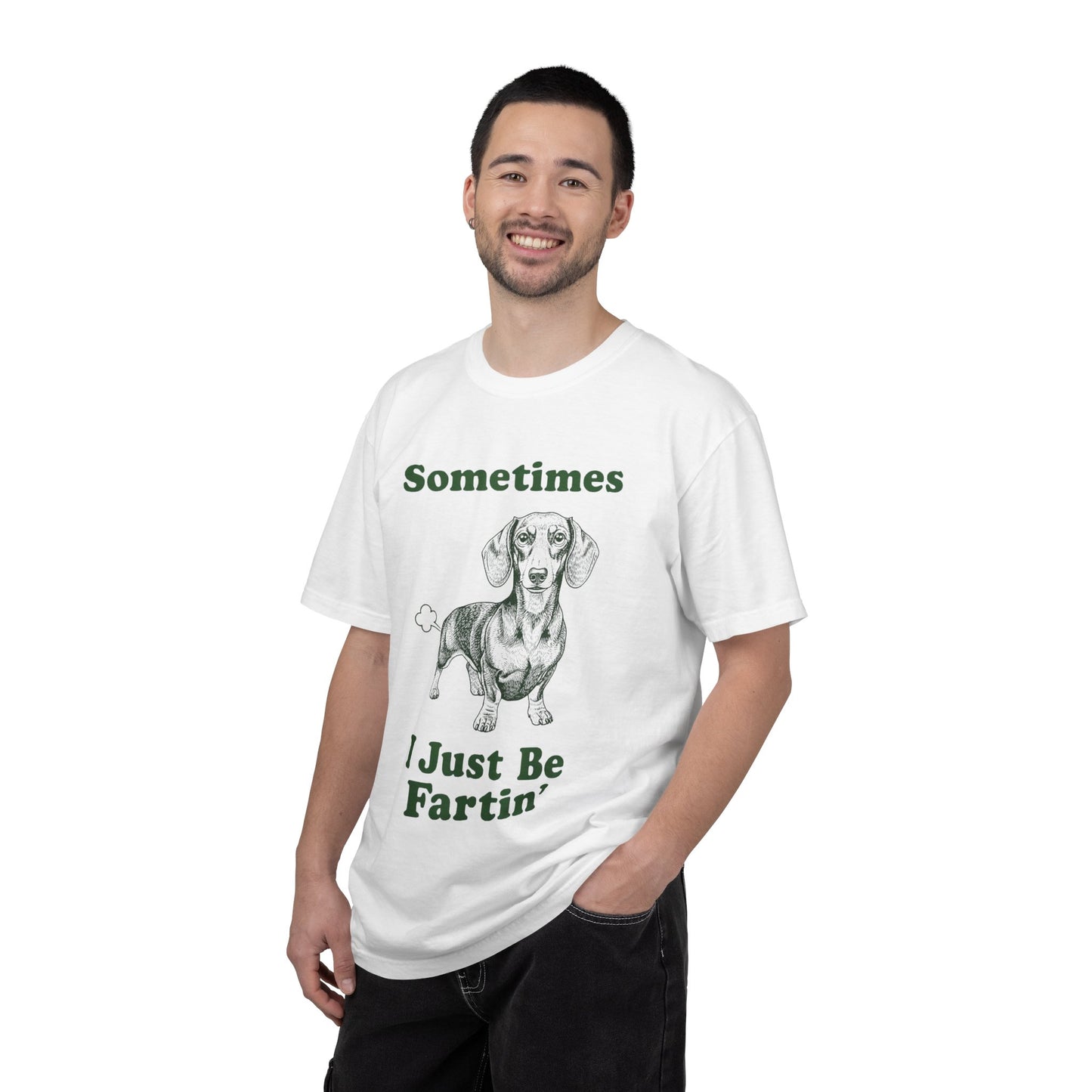 Funny Dachshund T-Shirt "Sometimes I Just Be Fartin'" Graphic Tee