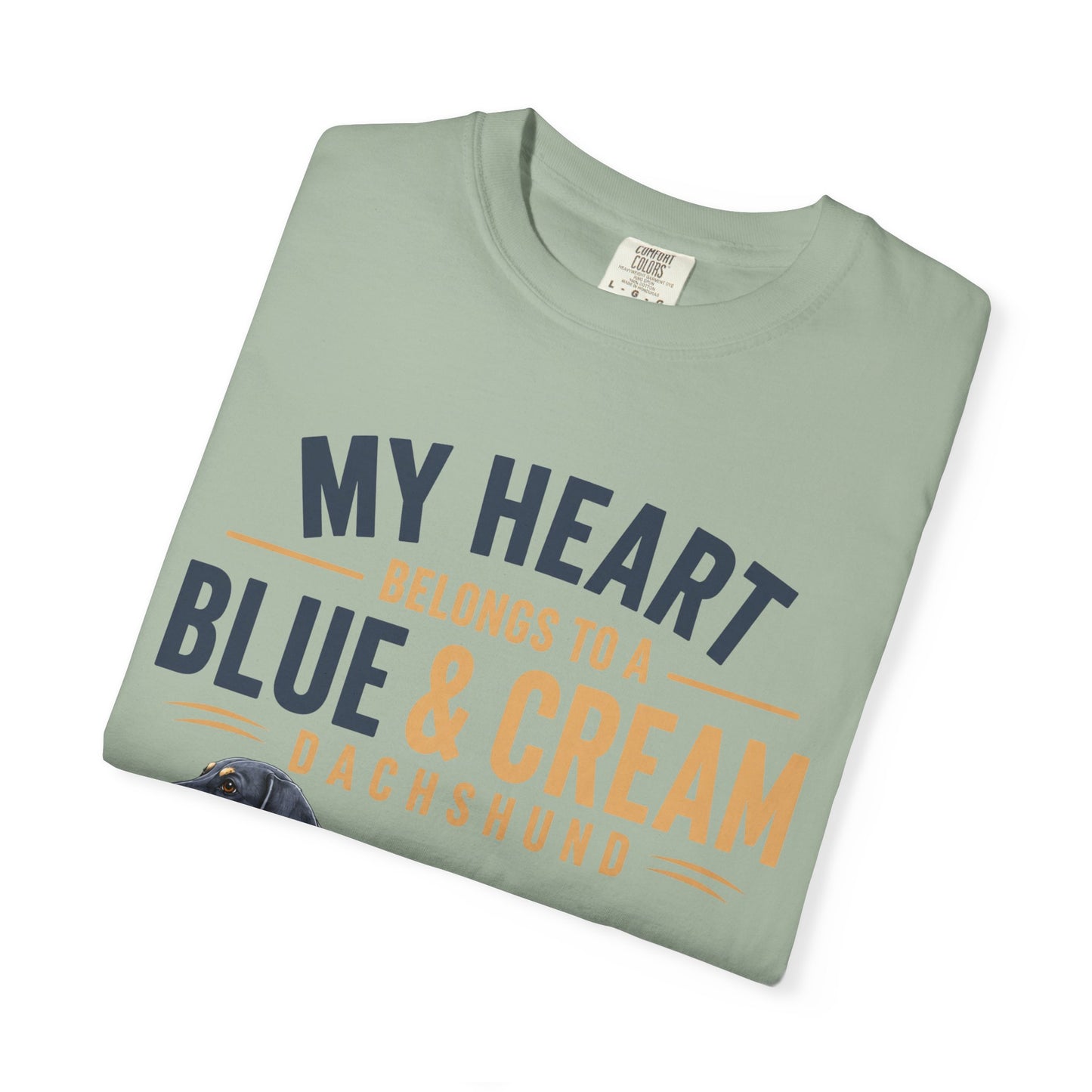Blauw & Crème Teckel Mijn Hart Behoort aan een Blauw & Crème Teckel T-shirt