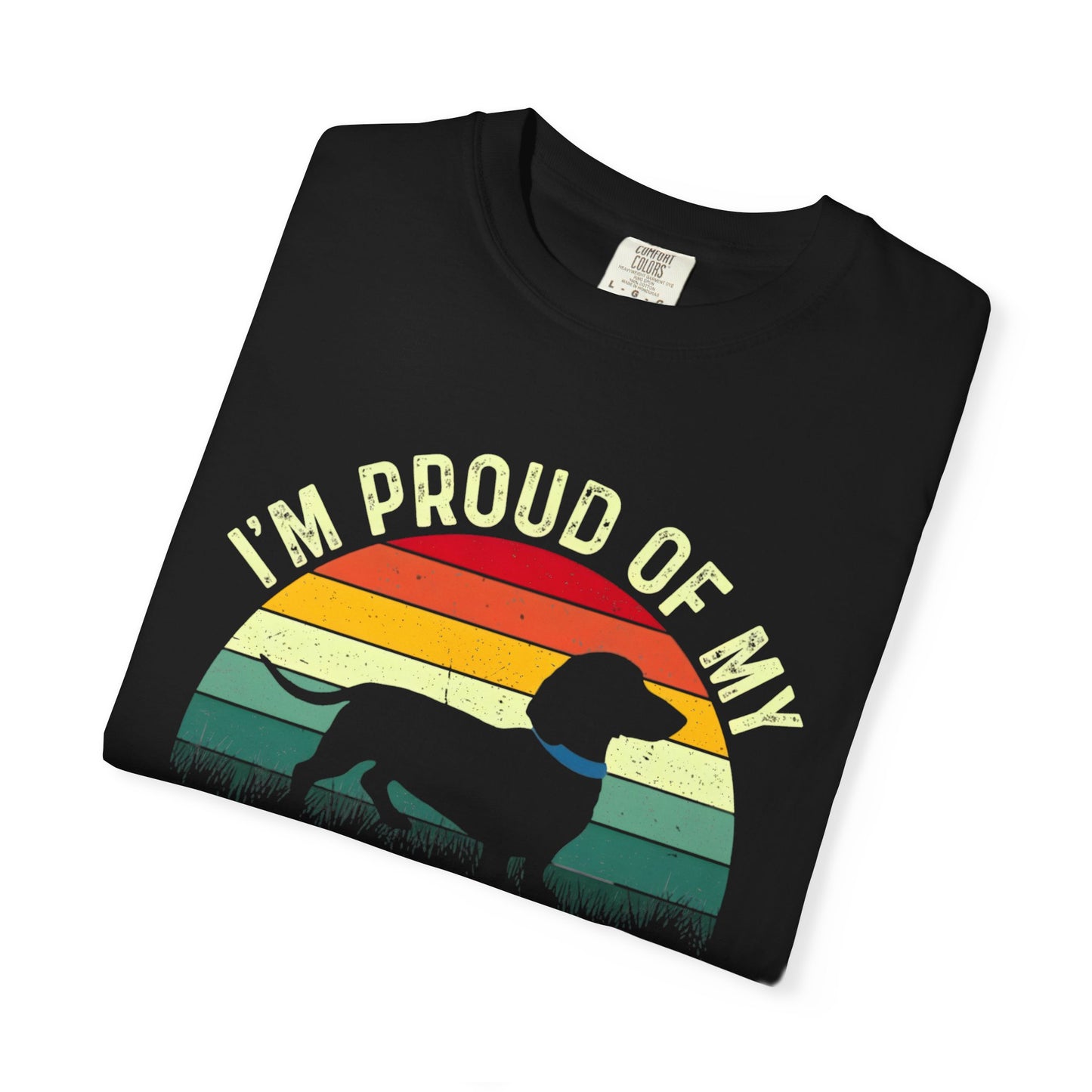 Dachshund T-Shirt - "I'm Proud of My Little Weiner" Retro Rainbow Tee