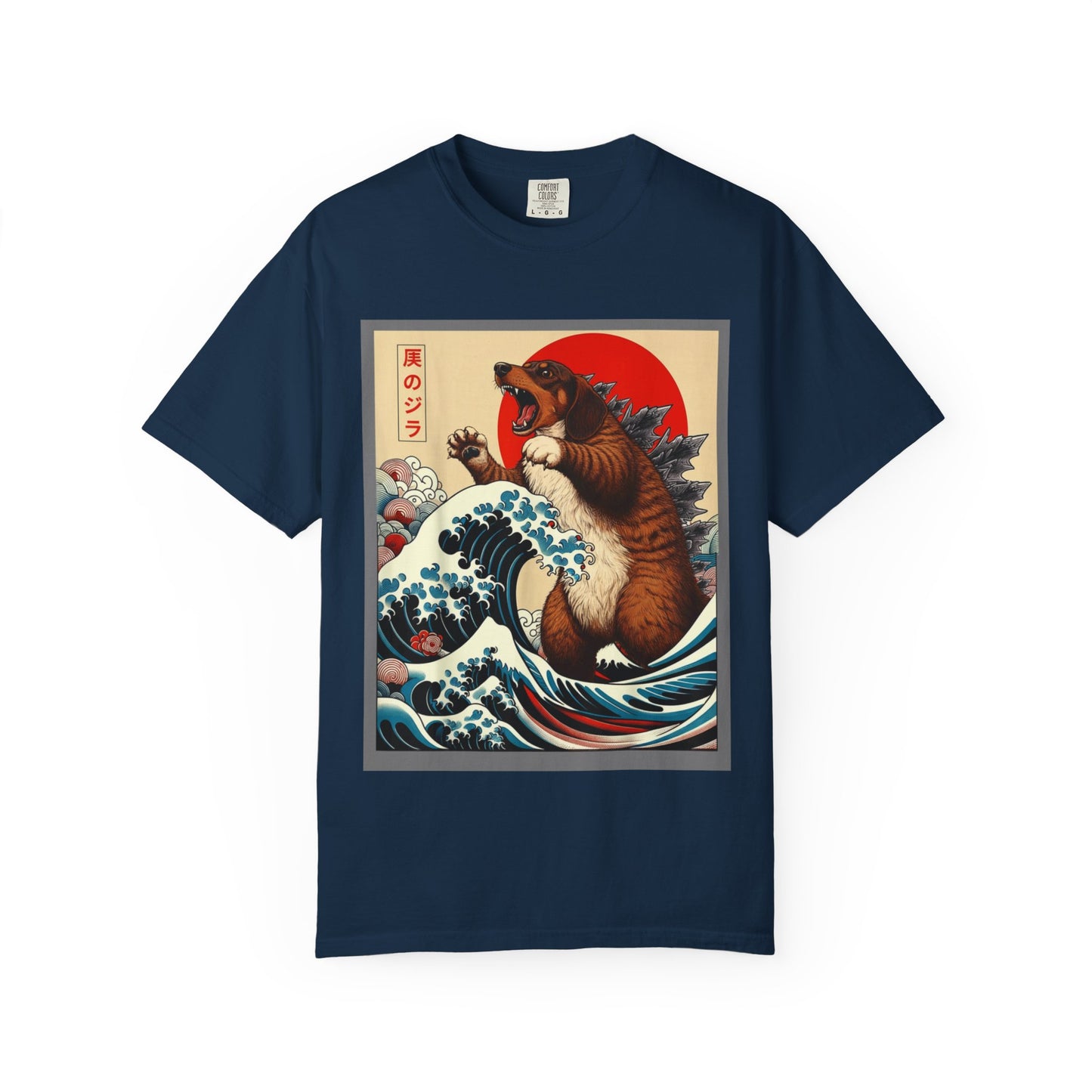 Dachshund Kaiju Wave T-Shirt  Japanese-Style Tee
