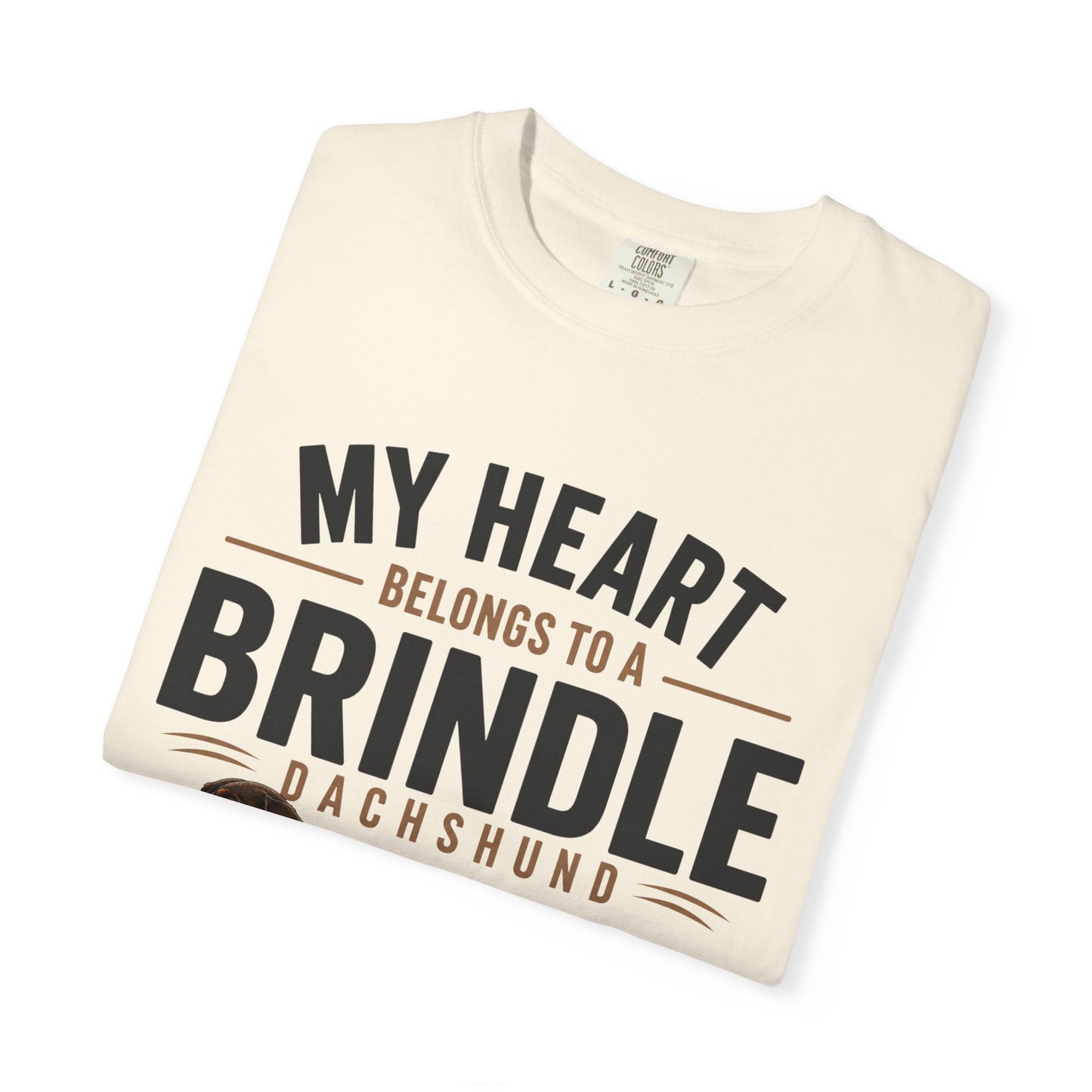 Brindle Dachshund T-Shirt – "My Heart Belongs to a Brindle Dachshund"