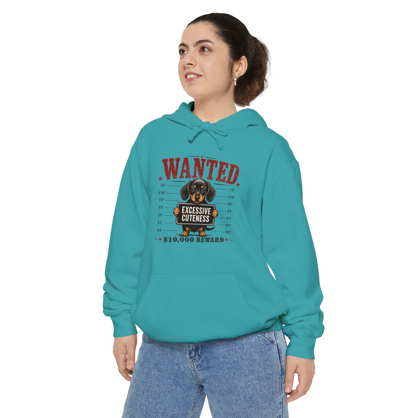 Hoodie - "Wanted: Excessive Cuteness" Rottweiler Mugshot Pullover