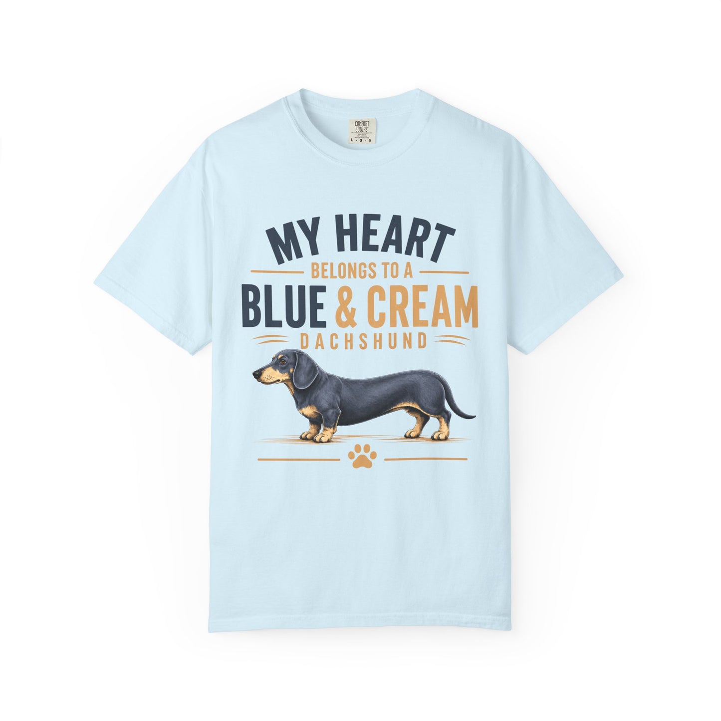 Blauw & Crème Teckel Mijn Hart Behoort aan een Blauw & Crème Teckel T-shirt