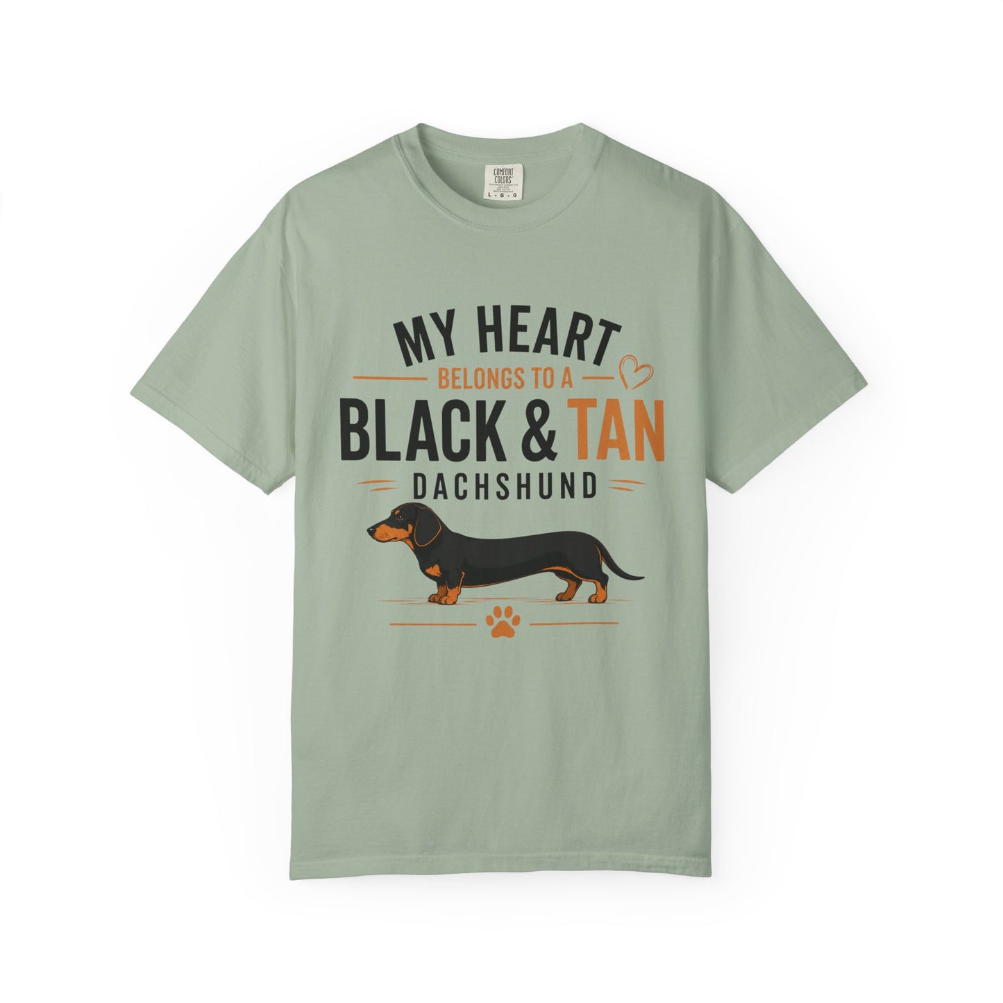 My Heart Belongs to a Black & Tan Dachshund T-Shirt — Dachshund Lover Tee