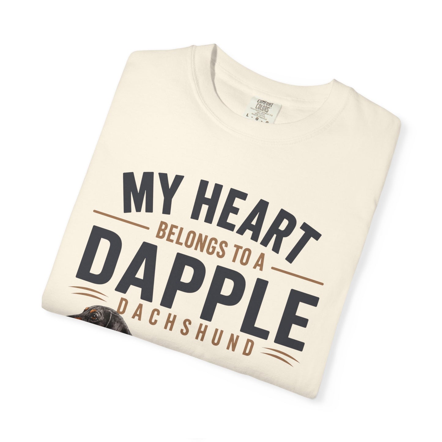 Dapple Dachshund T‑Shirt — "My Heart Belongs to a Dapple Dachshund"