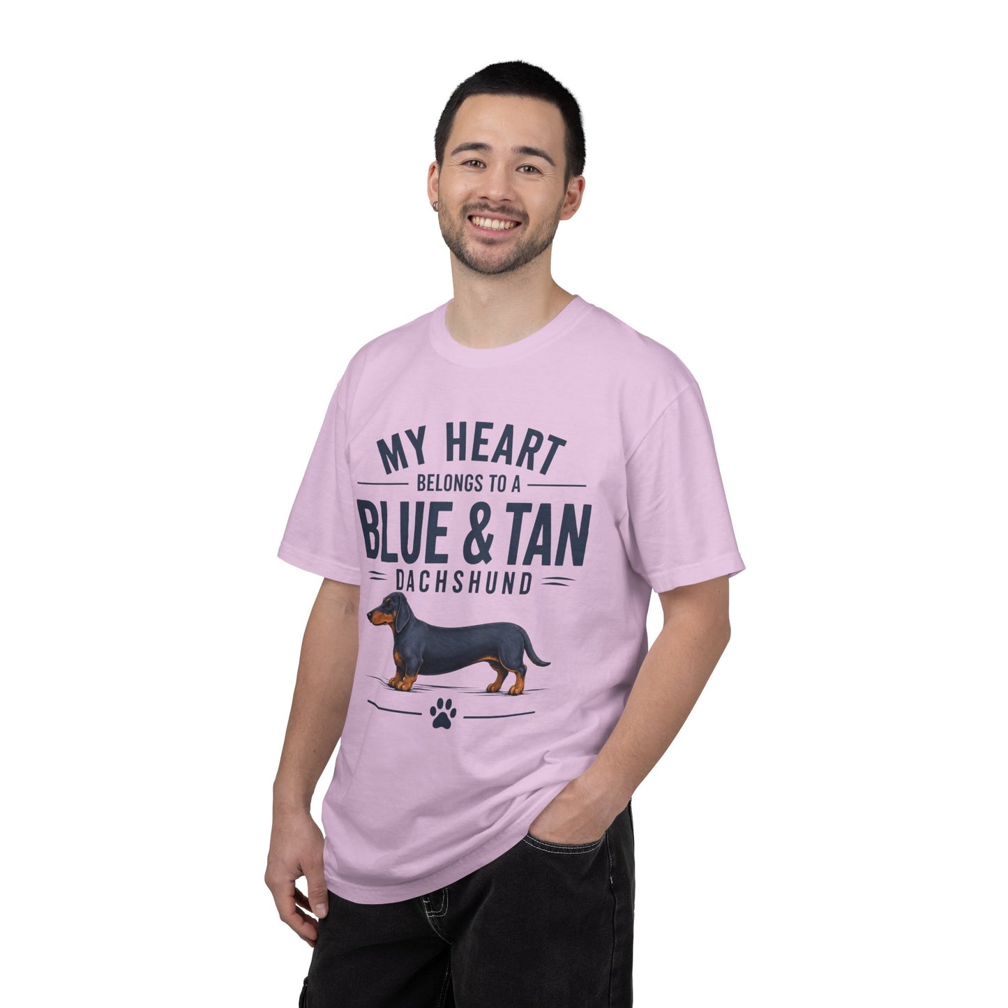 Blå og Tan Gravhund T-shirt — “Mit hjerte tilhører en blå og tan gravhund”