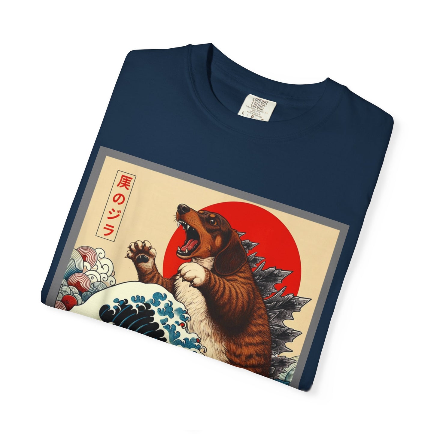 Dachshund Kaiju Wave T-Shirt  Japanese-Style Tee