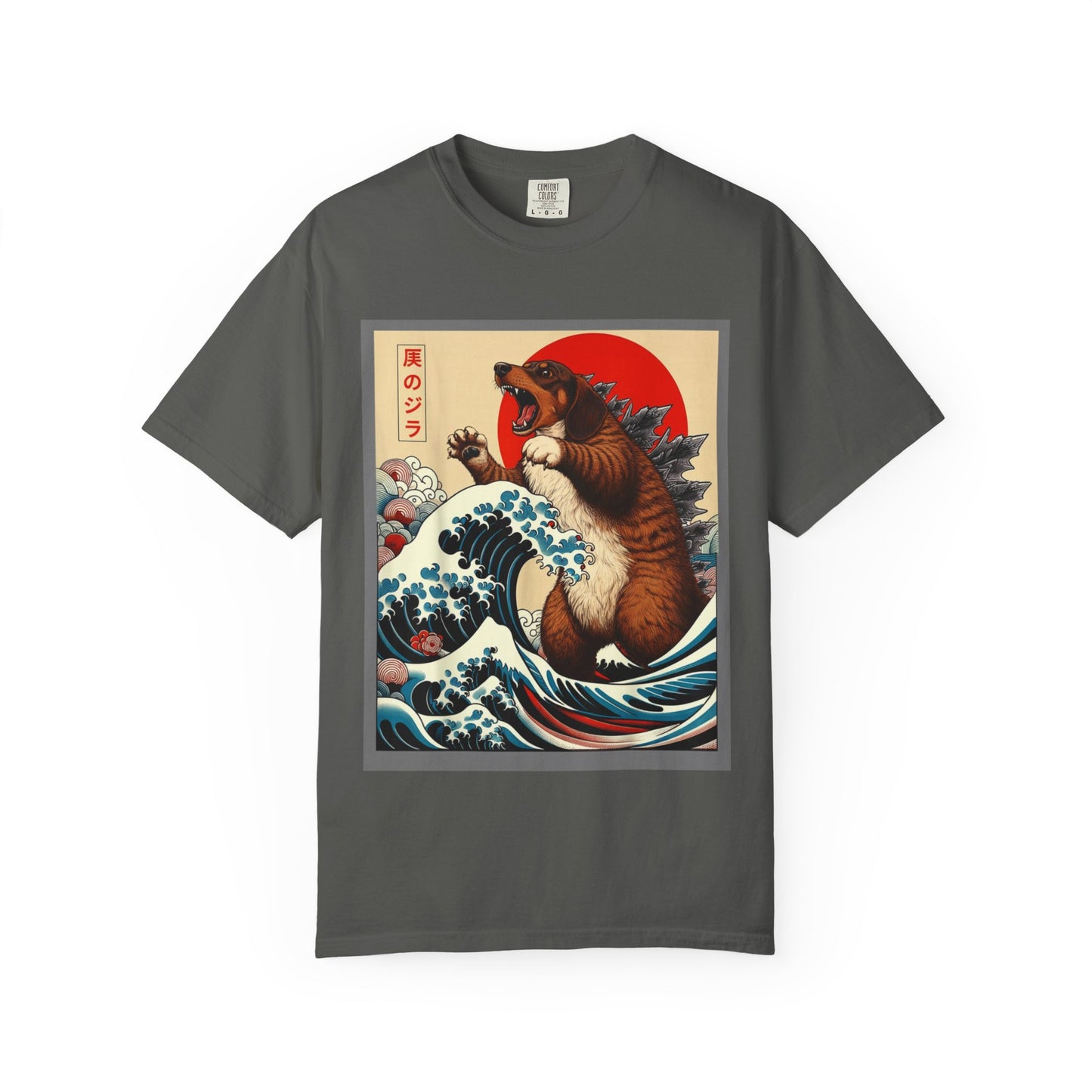 Dachshund Kaiju Wave T-Shirt  Japanese-Style Tee