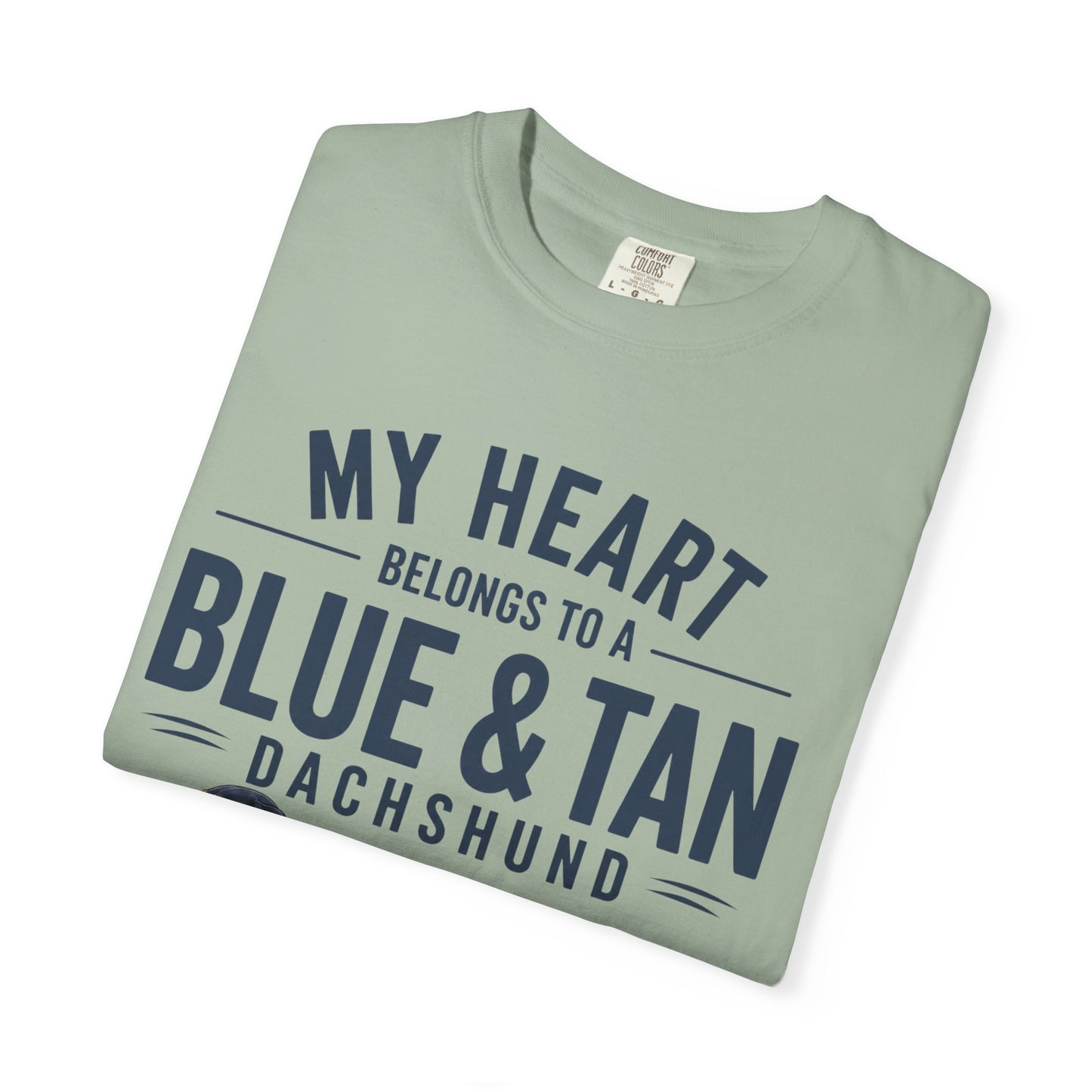 Blå og Tan Gravhund T-shirt — “Mit hjerte tilhører en blå og tan gravhund”