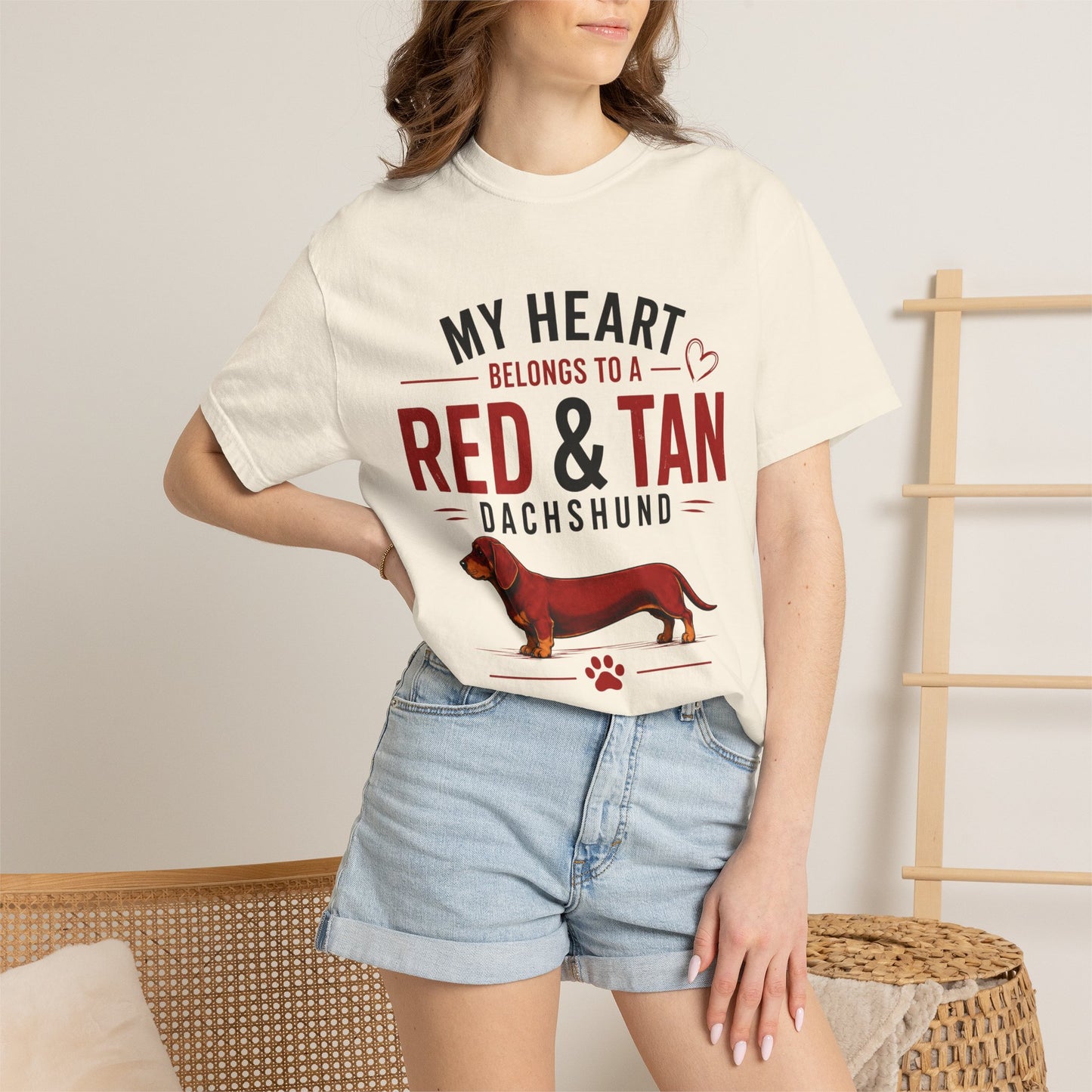 My Heart Belongs to a Red & Tan Dachshund T-Shirt