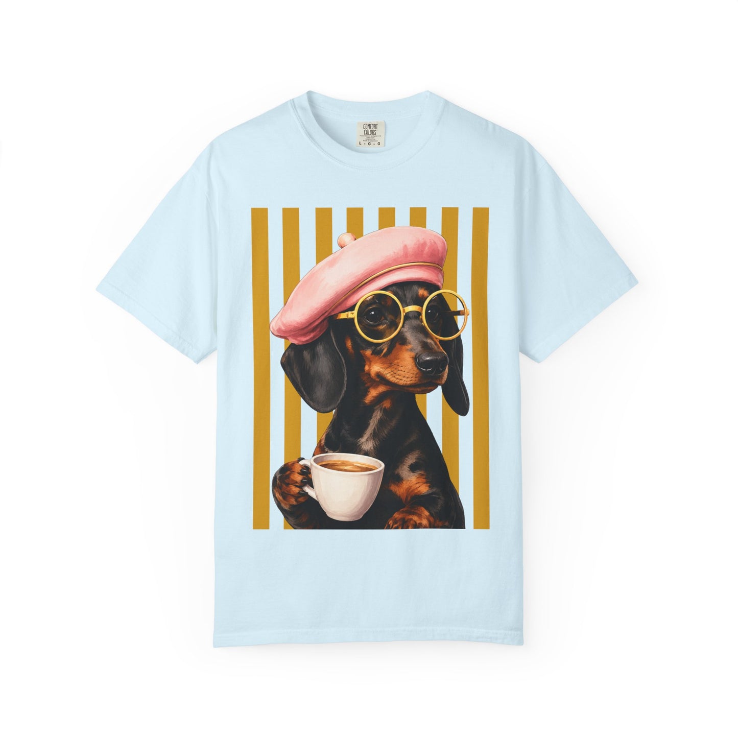 Dachshund Coffee T-shirt – Sød hund med baret grafisk T-shirt