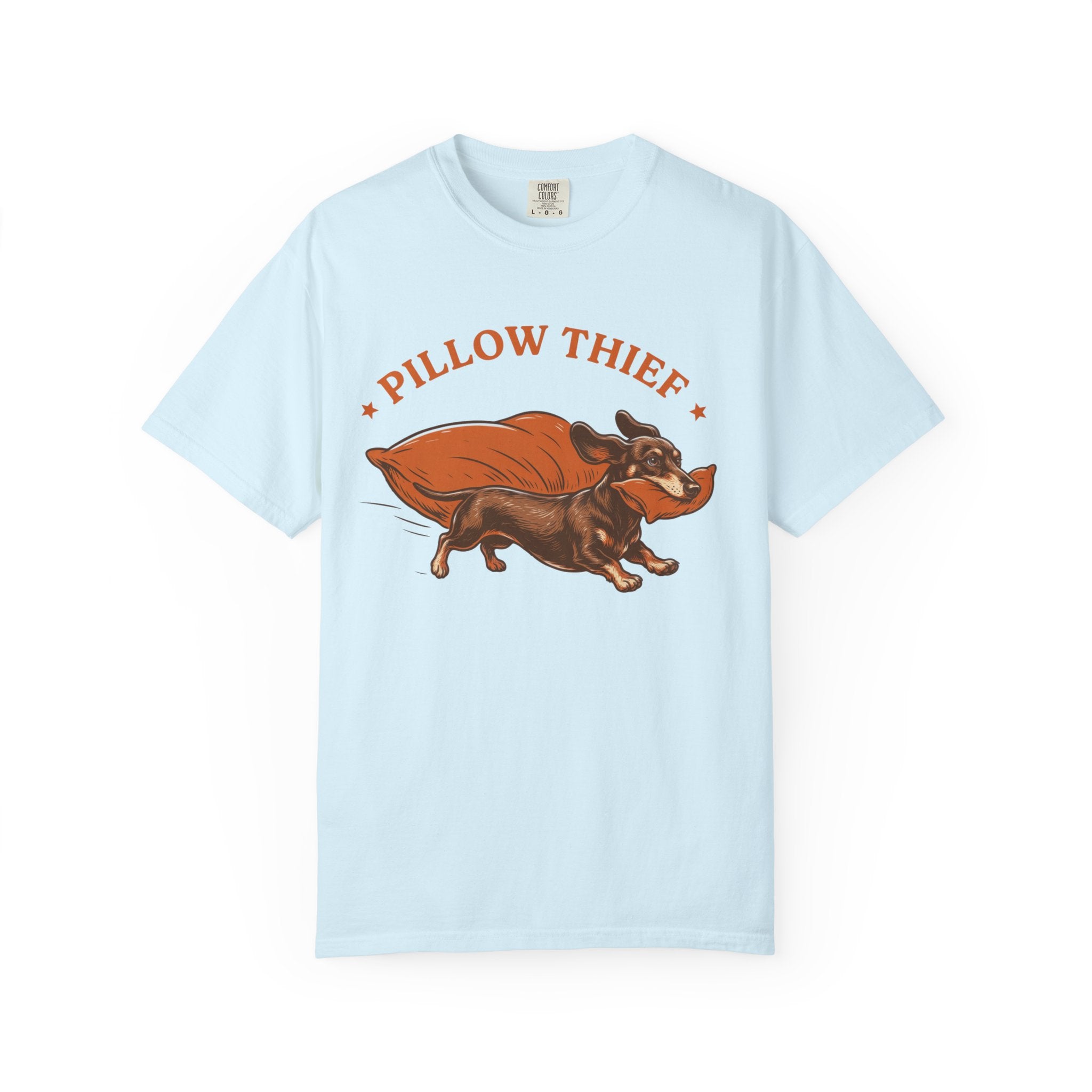 Pillow Thief T-Shirt — Cute Dachshund Pillow-Stealing Dog Tee