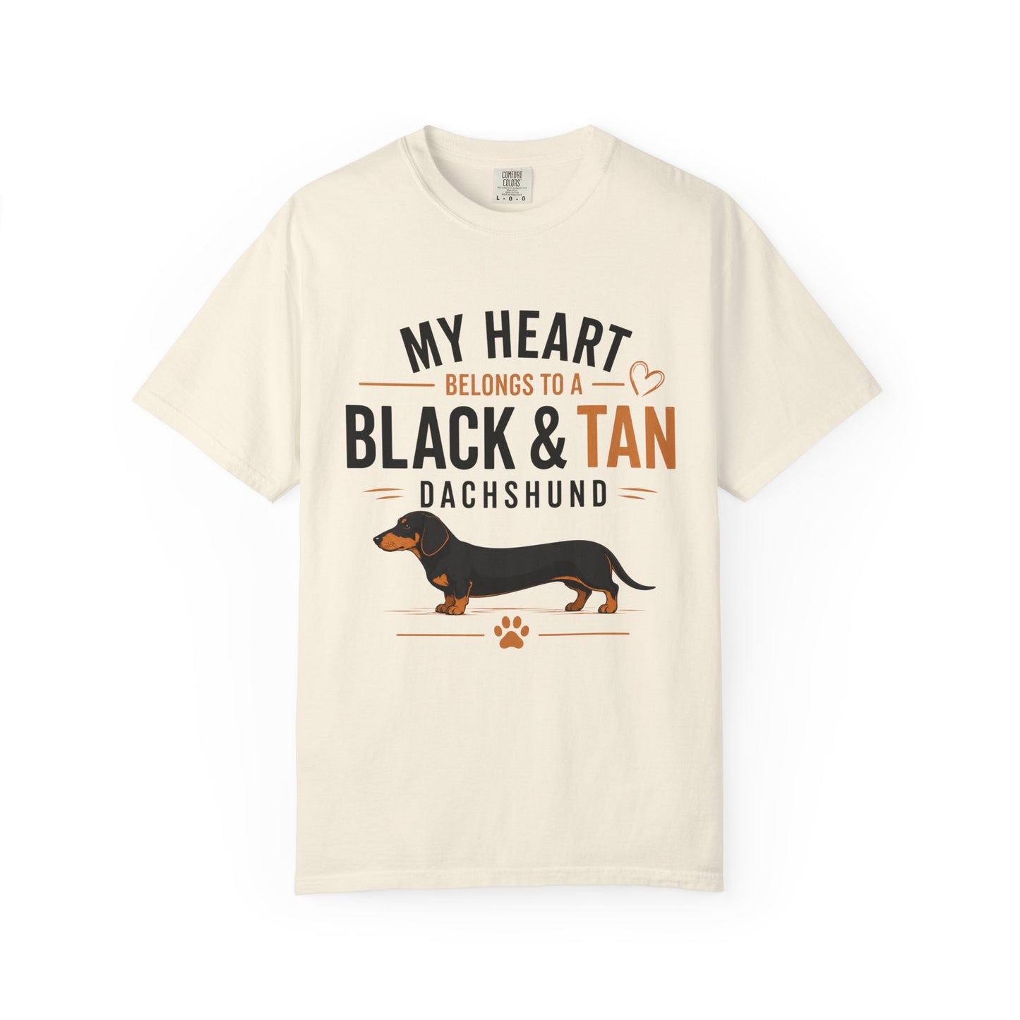 My Heart Belongs to a Black & Tan Dachshund T-Shirt — Dachshund Lover Tee