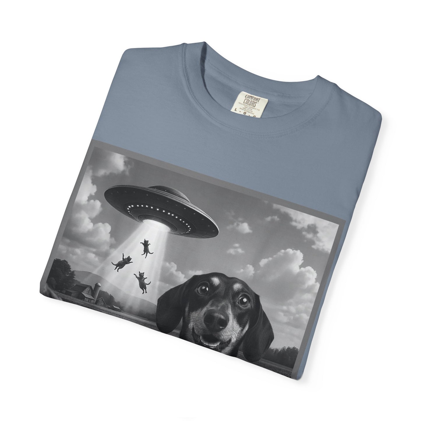 Buitenaardse Ontvoering Teckel T-shirt Retro UFO Hond Grafisch T-shirt