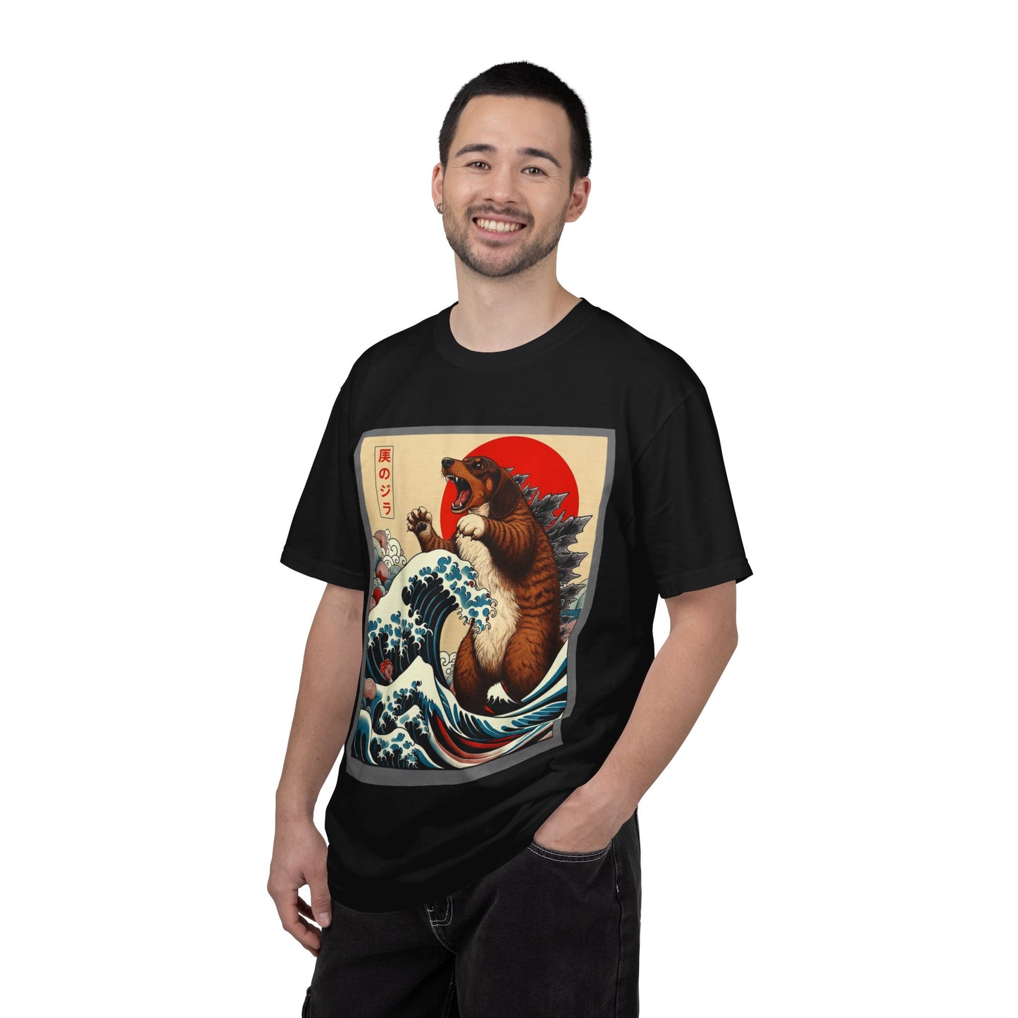 Dachshund Kaiju Wave T-Shirt  Japanese-Style Tee