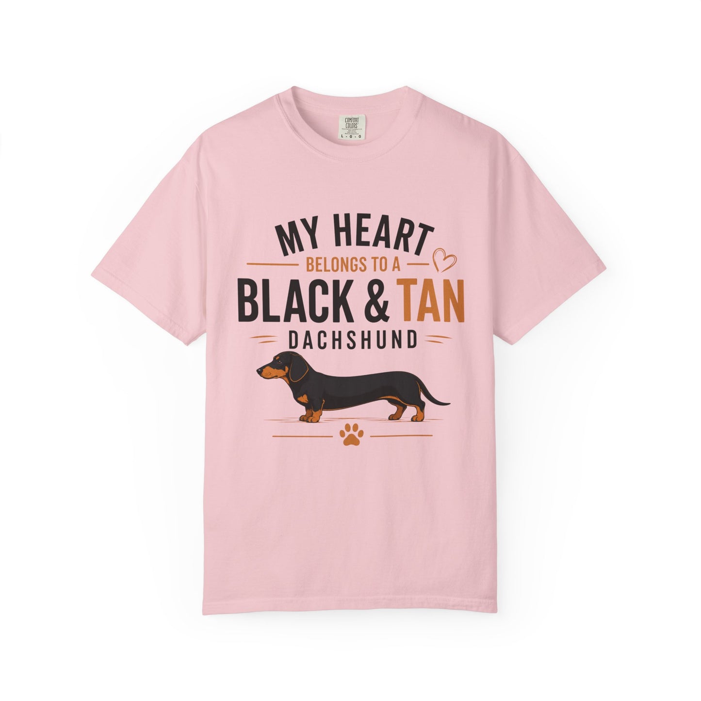 My Heart Belongs to a Black & Tan Dachshund T-Shirt — Dachshund Lover Tee