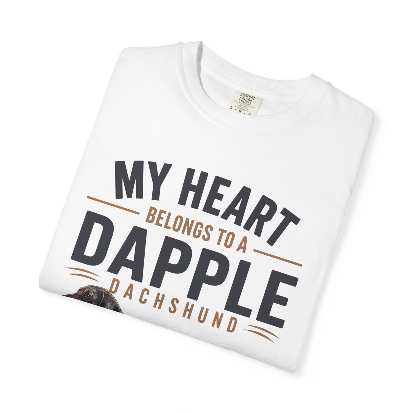 Dapple Dachshund T‑Shirt — "My Heart Belongs to a Dapple Dachshund"