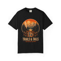Trails & Tails Hiking T-Shirt — Mountain Campfire Adventure Tee