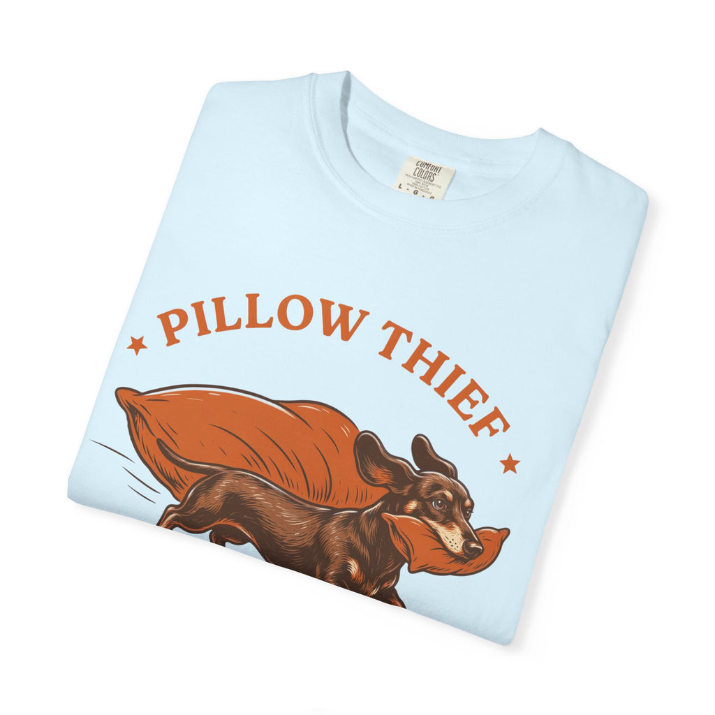 Pillow Thief T-Shirt — Cute Dachshund Pillow-Stealing Dog Tee
