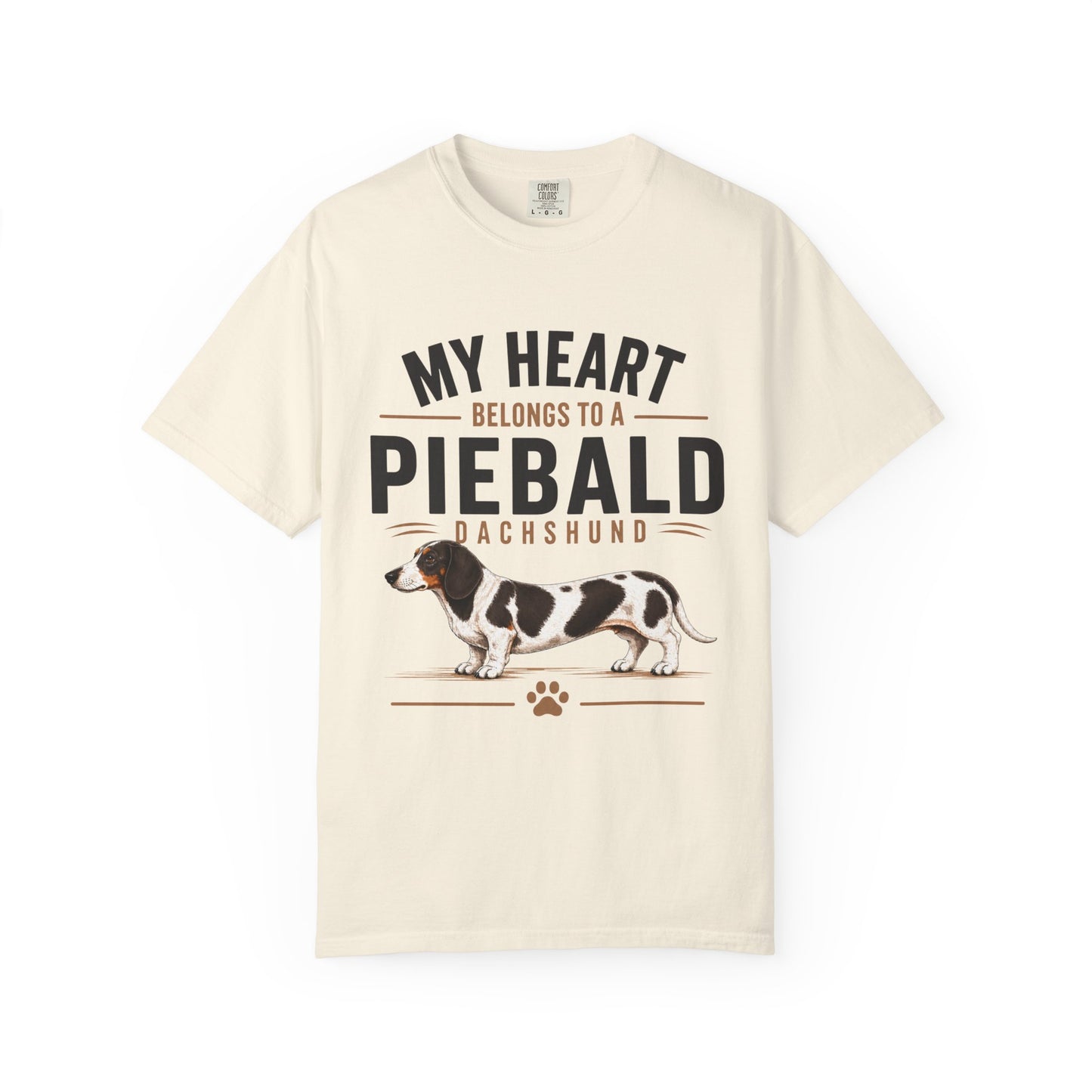 Piebald Dachshund T-Shirt - "My Heart Belongs to a Piebald Dachshund" Pet Lover Tee