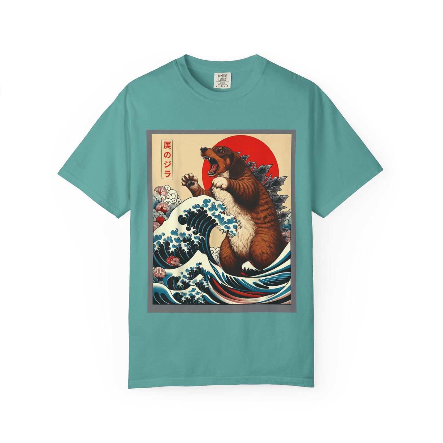 Dachshund Kaiju Wave T-Shirt  Japanese-Style Tee