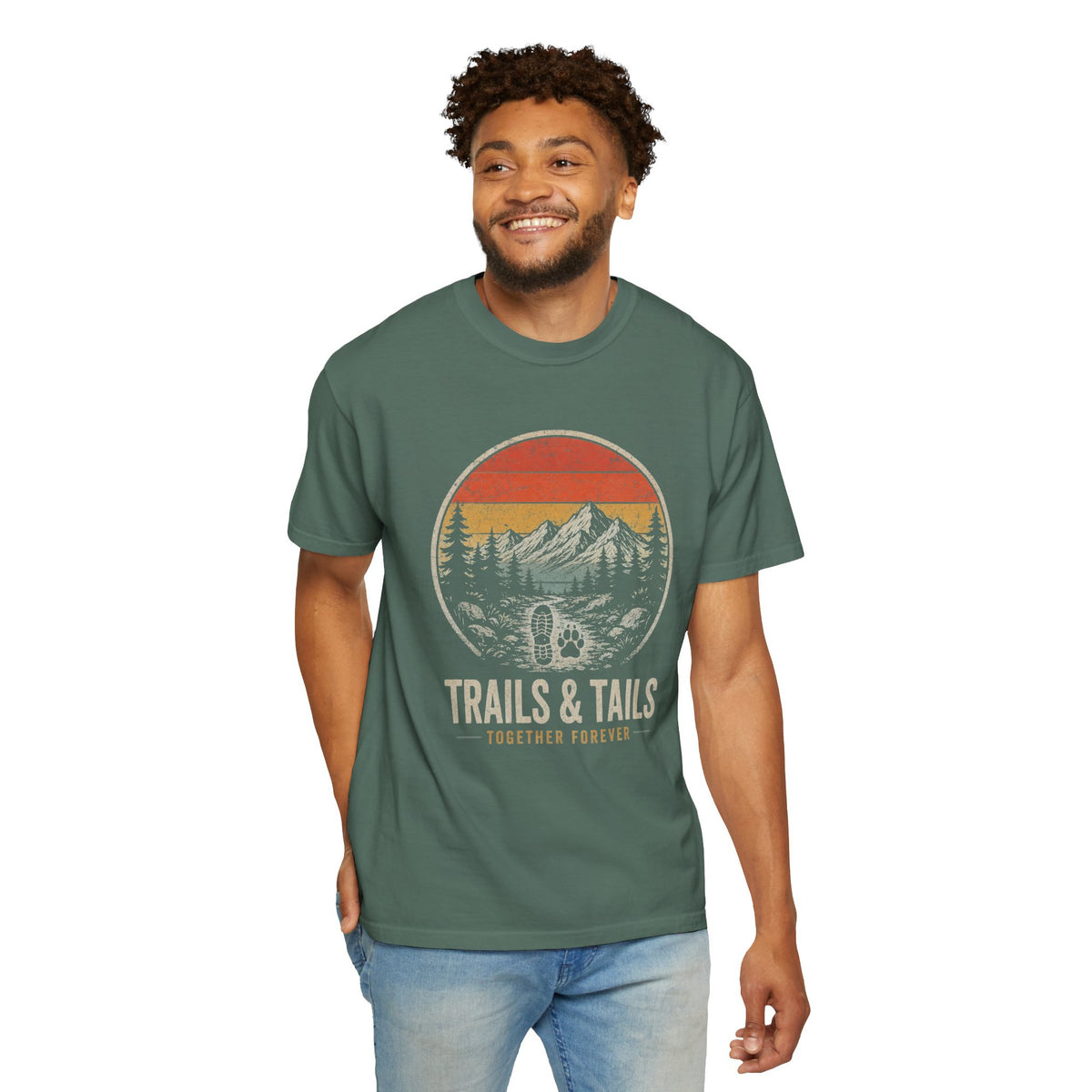 Trails & Tails Tee — Vintage Outdoor Dog Hiking T‑Shirt