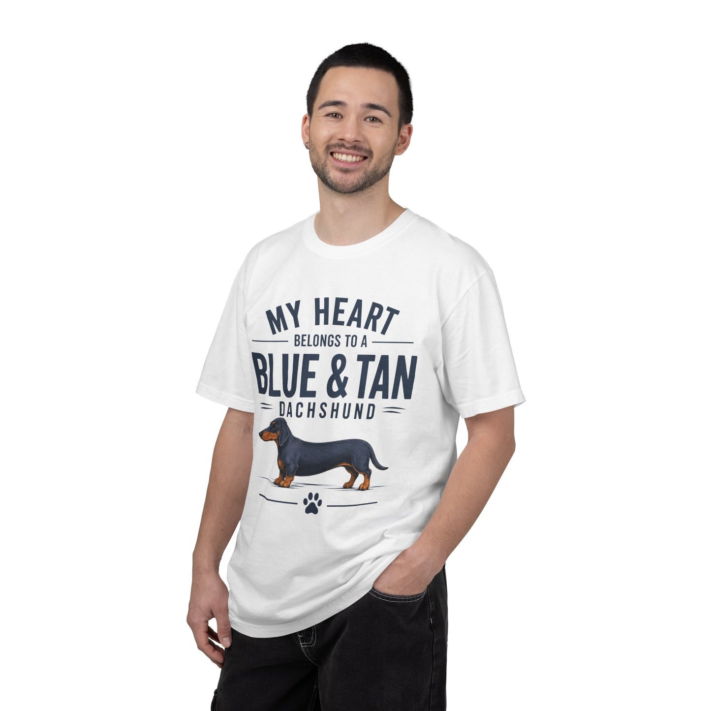 Blå og Tan Gravhund T-shirt — “Mit hjerte tilhører en blå og tan gravhund”