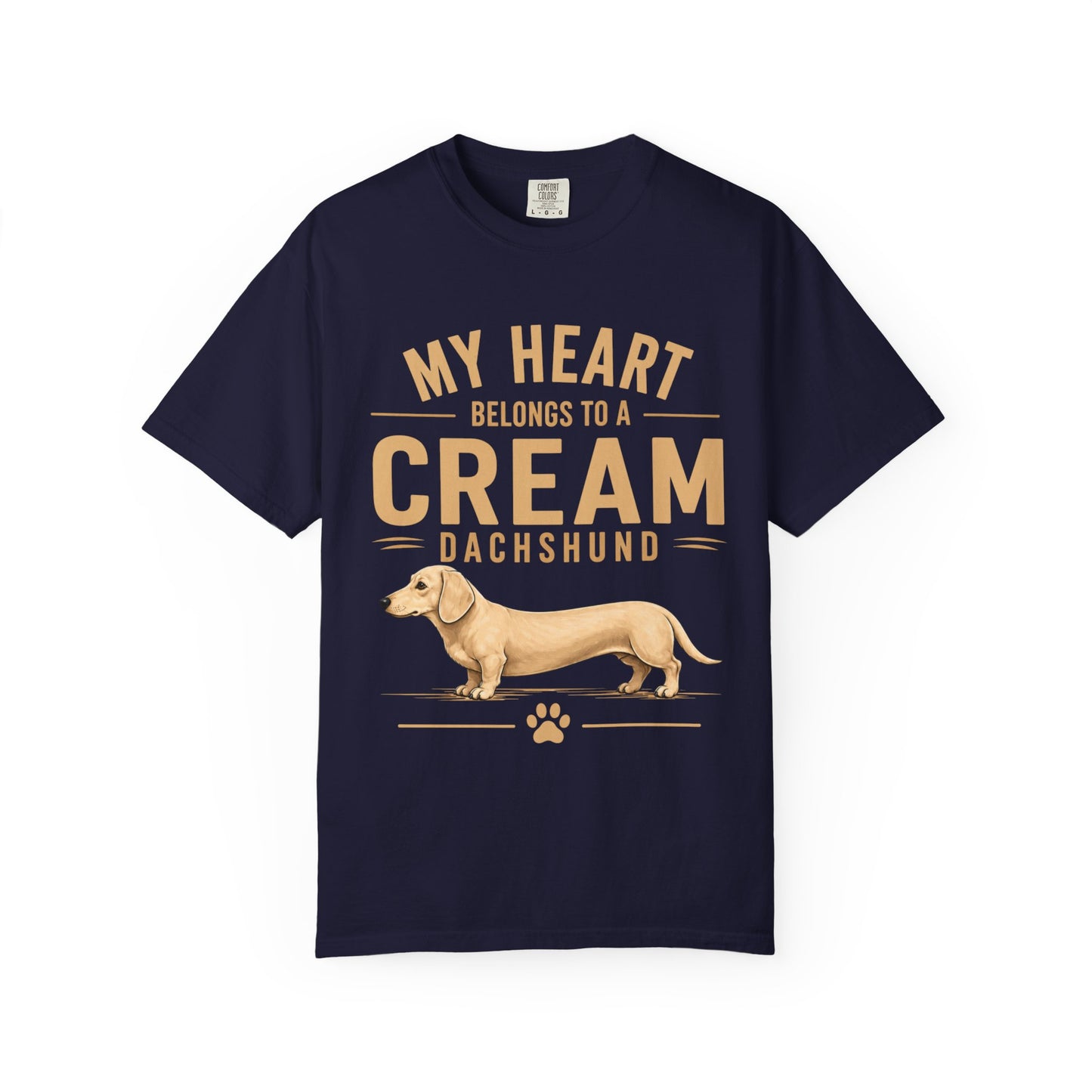 Cream Dachshund T-Shirt — “My Heart Belongs to a Cream Dachshund” Dog Lover Tee