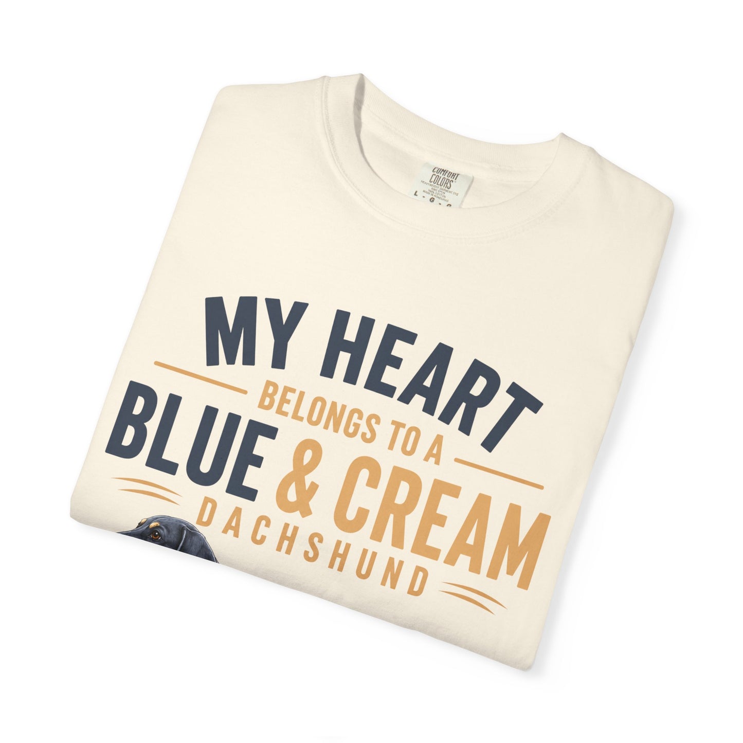 Blauw & Crème Teckel Mijn Hart Behoort aan een Blauw & Crème Teckel T-shirt