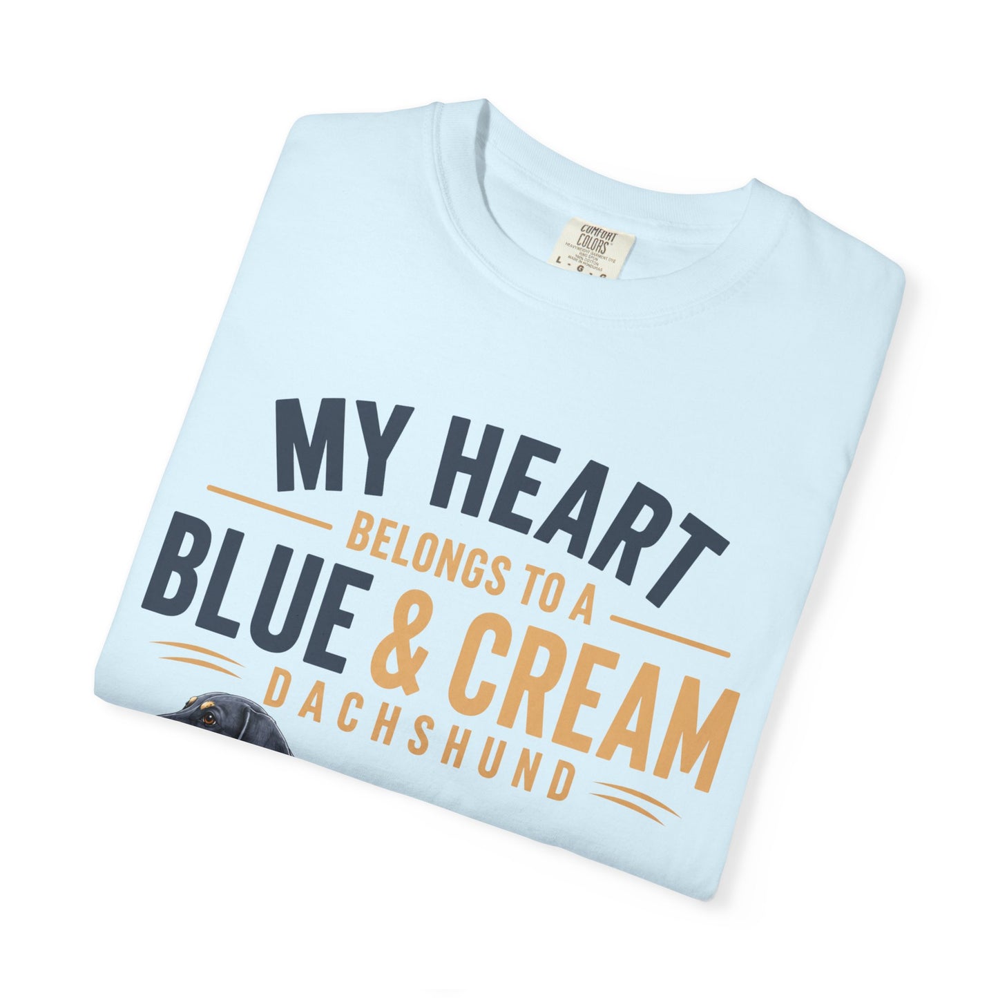 Blauw & Crème Teckel Mijn Hart Behoort aan een Blauw & Crème Teckel T-shirt