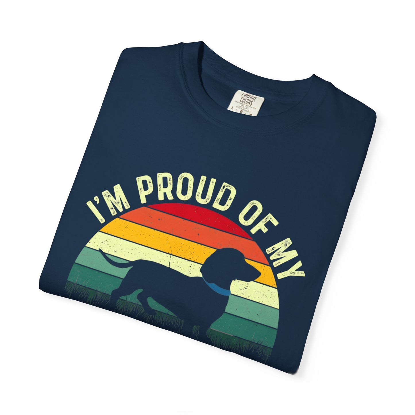 Dachshund T-Shirt - "I'm Proud of My Little Weiner" Retro Rainbow Tee