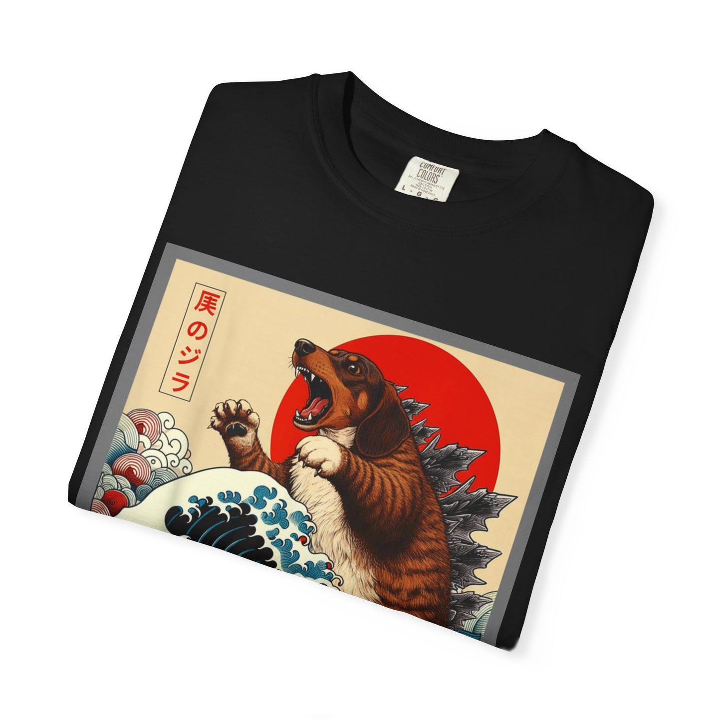 Dachshund Kaiju Wave T-Shirt  Japanese-Style Tee