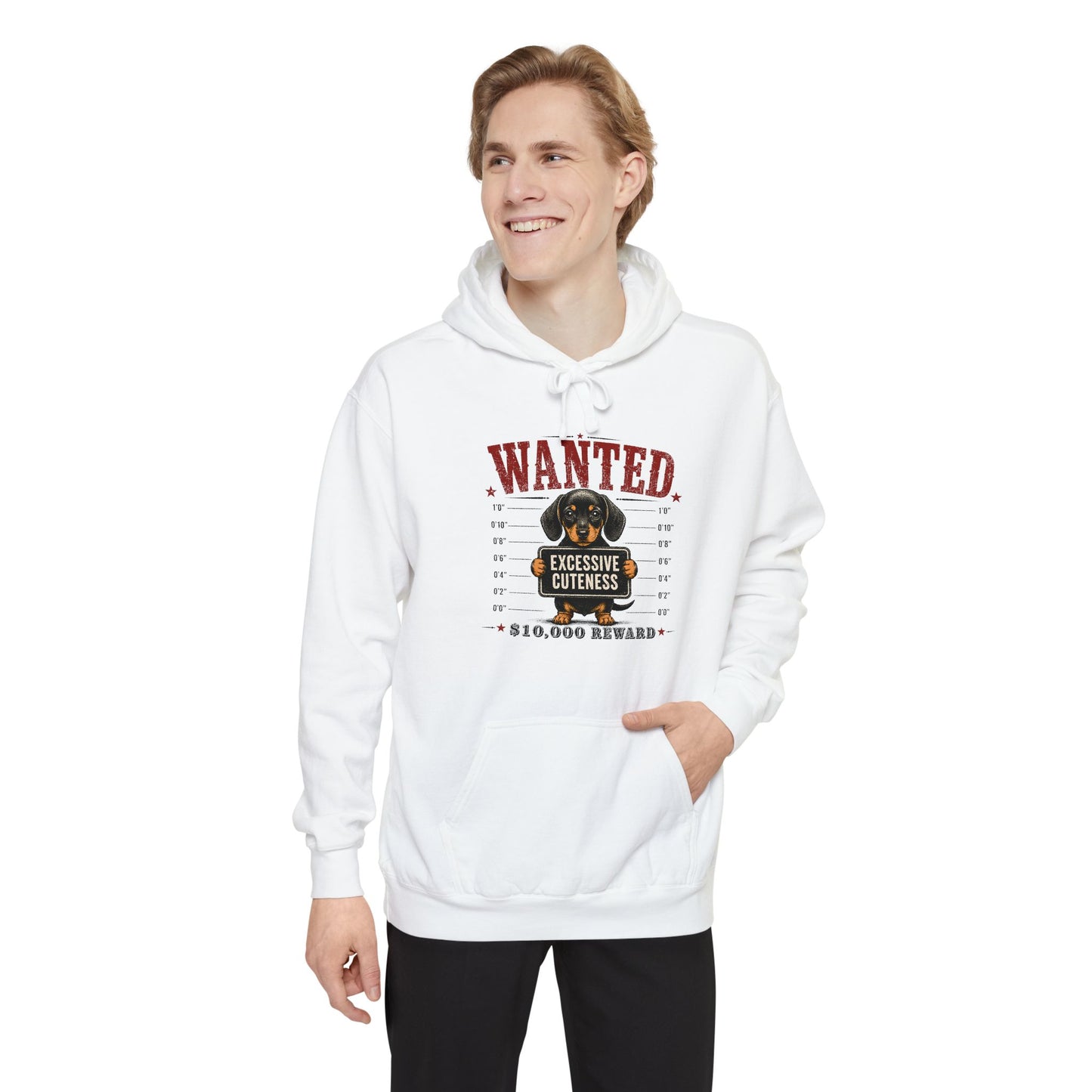 Hoodie - "Wanted: Excessive Cuteness" Rottweiler Mugshot Pullover